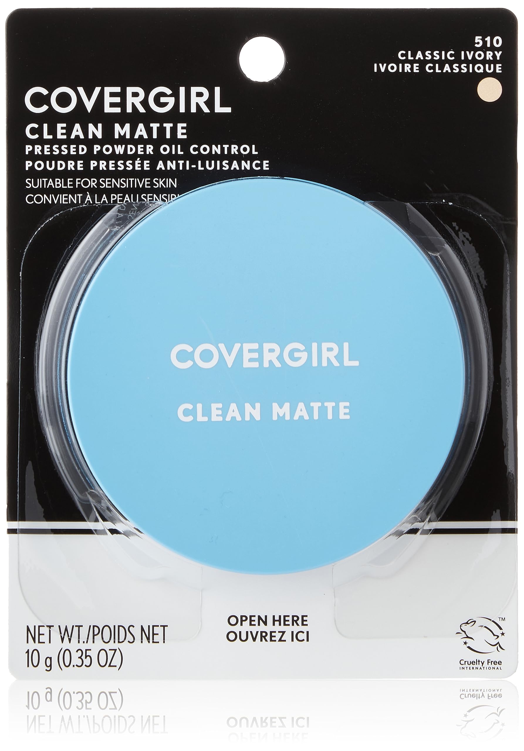 COVERGIRL Clean Matte Pressed Powder, Oil Control Powder, 1 container, .35 Fl Oz, Face Powder, Oil Free Loose Powder, Matte Fini