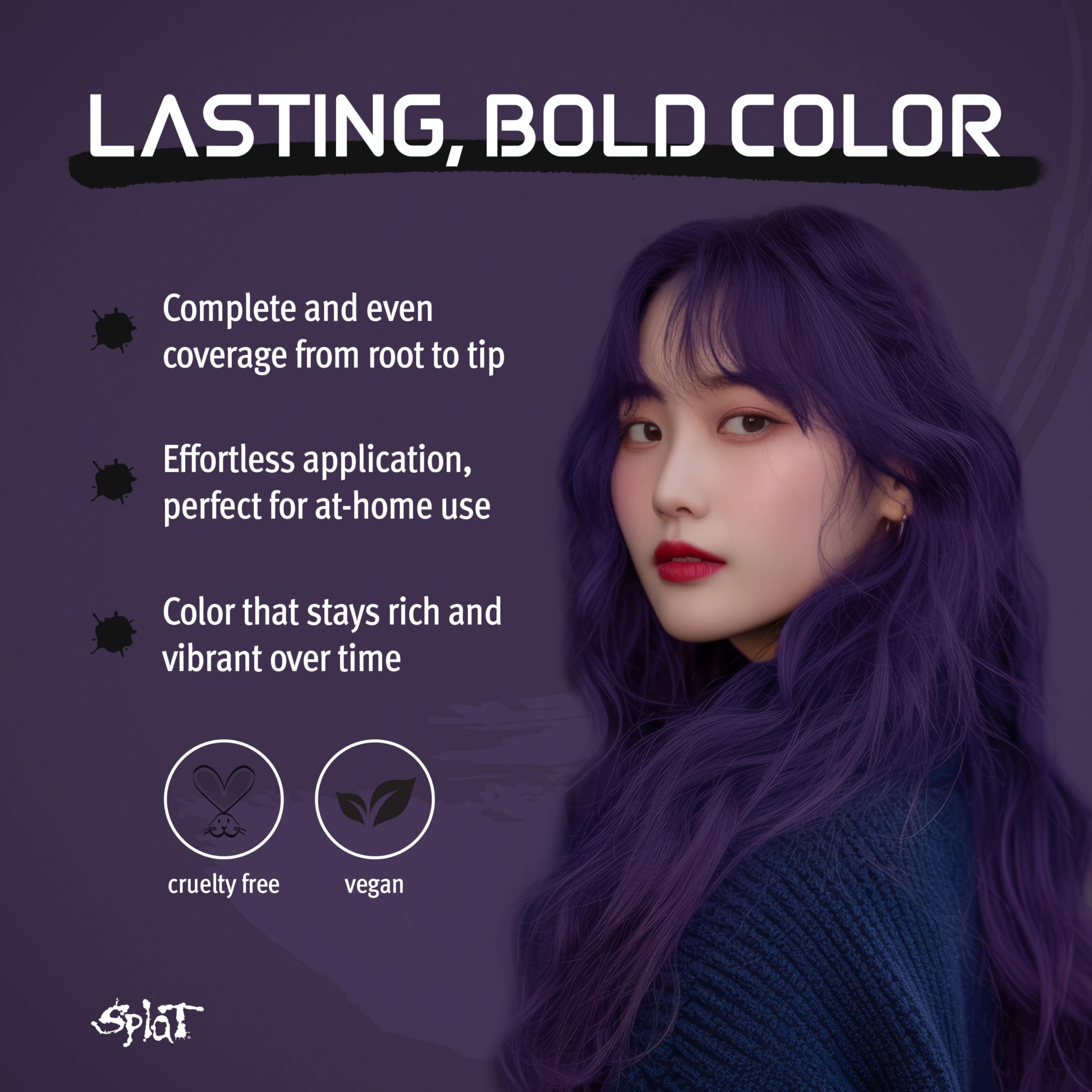 Splat | Midnight Complete Kit | Hair Dye | Semi-Permanent | Long Lasting | Vegan And Cruelty-Free (Midnight Tanzanite)