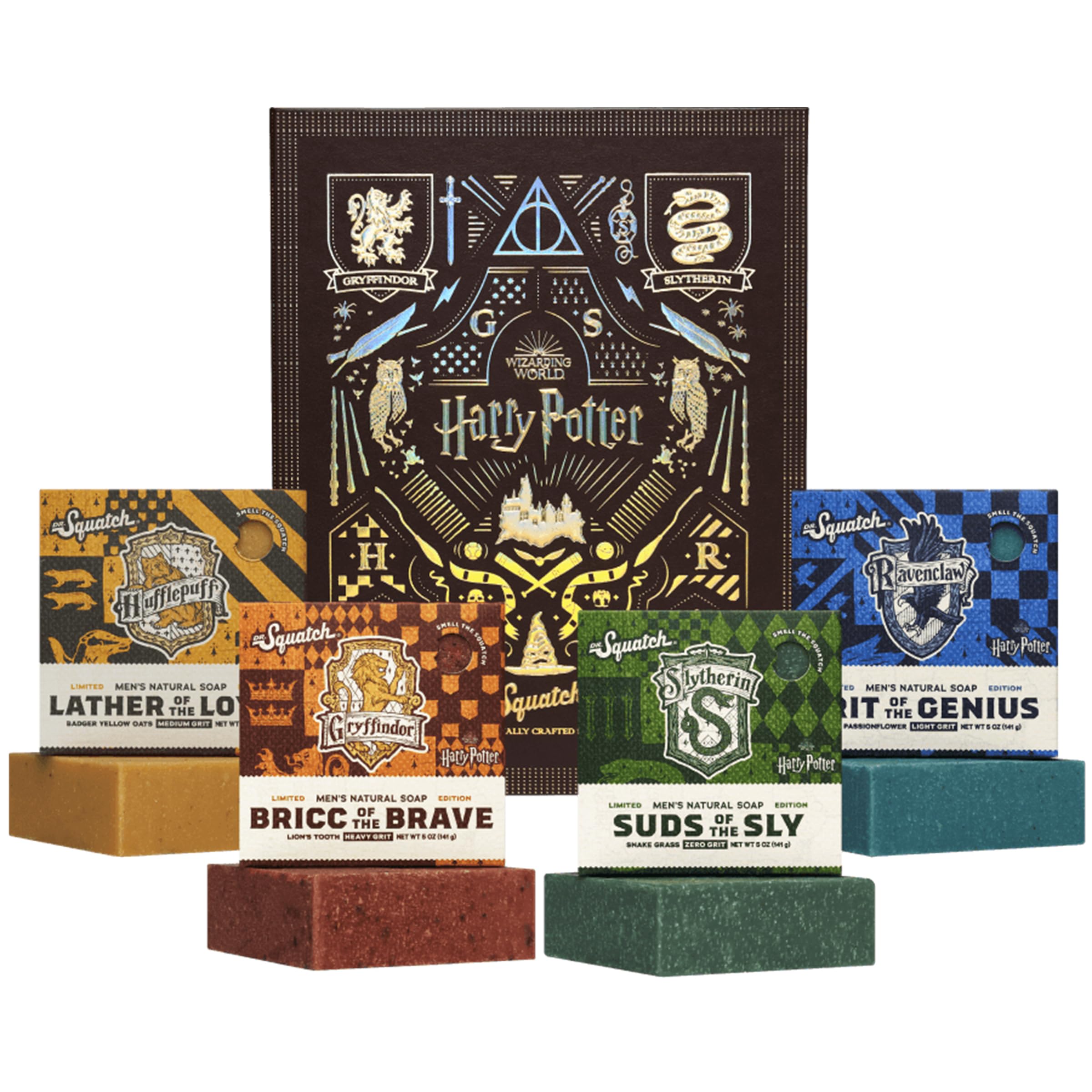 Dr. Squatch Soap Harry Potter Collection with Collectors Box  Mens Natural Bar Soap  4 Bar Soap Bundle and Collectors Box 