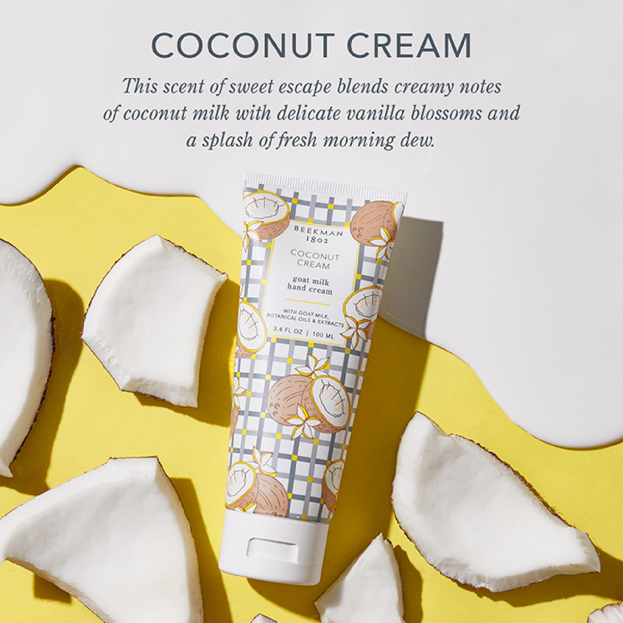 Beekman 1802 Coconut Cream Hand Cream - Scented - 3.4 Fl Oz - Nourishes, Hydrates & Repairs - With Shea Butter & Glycerin - Non-
