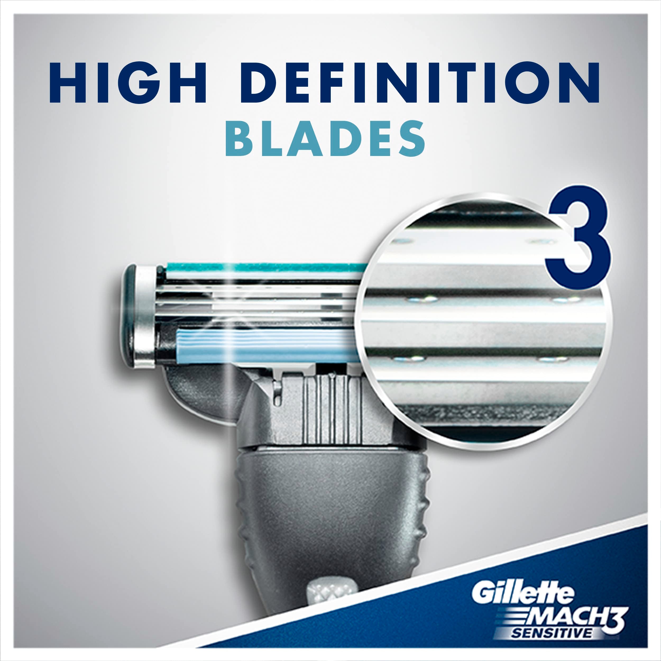Gillette Mach3 Sensitive Men's Disposable Razors, 9 Count