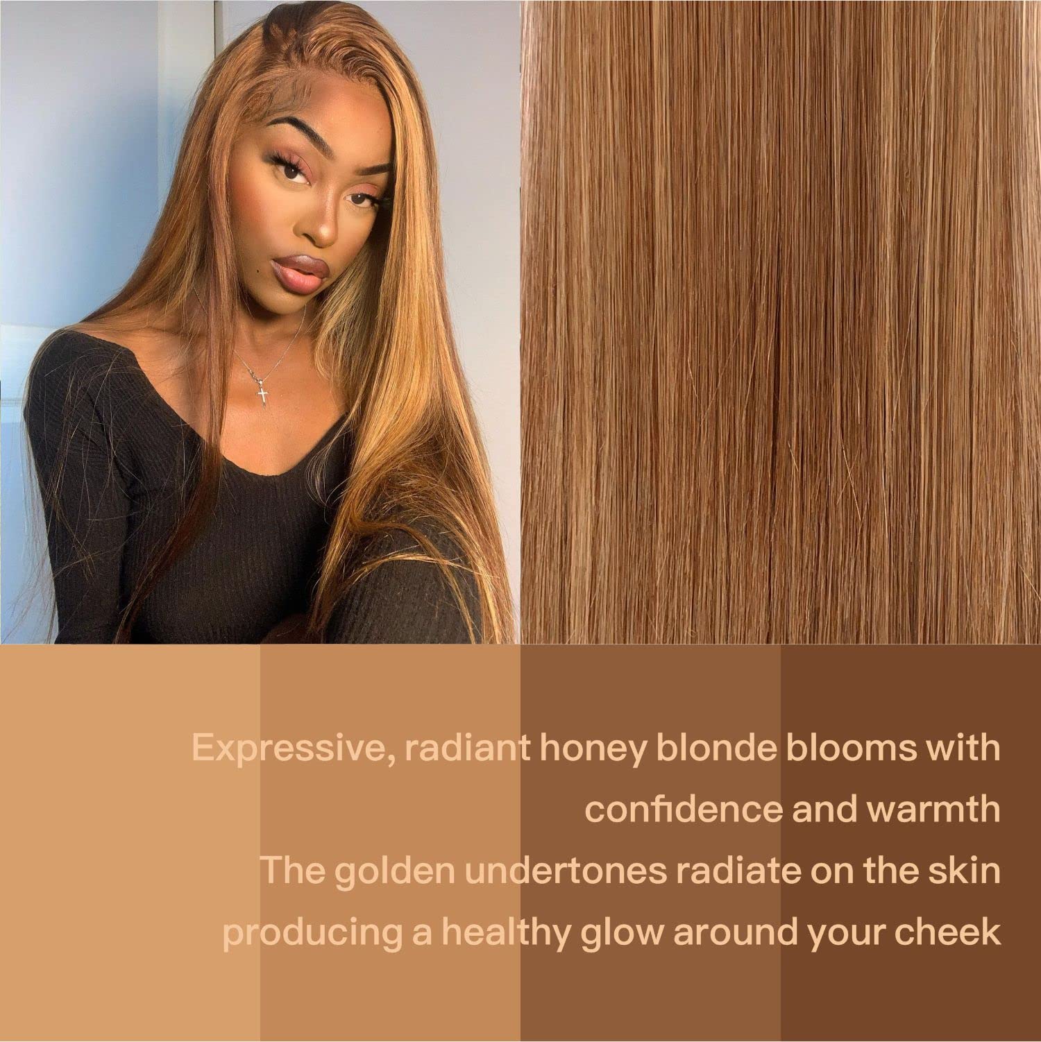 Brownbomb Honey Blonde Lace Front Wig - Pre Plucked, Ready To Wear, Hd Glueless 13X5X1 - Highlight Synthetic Straight Wig For Wo