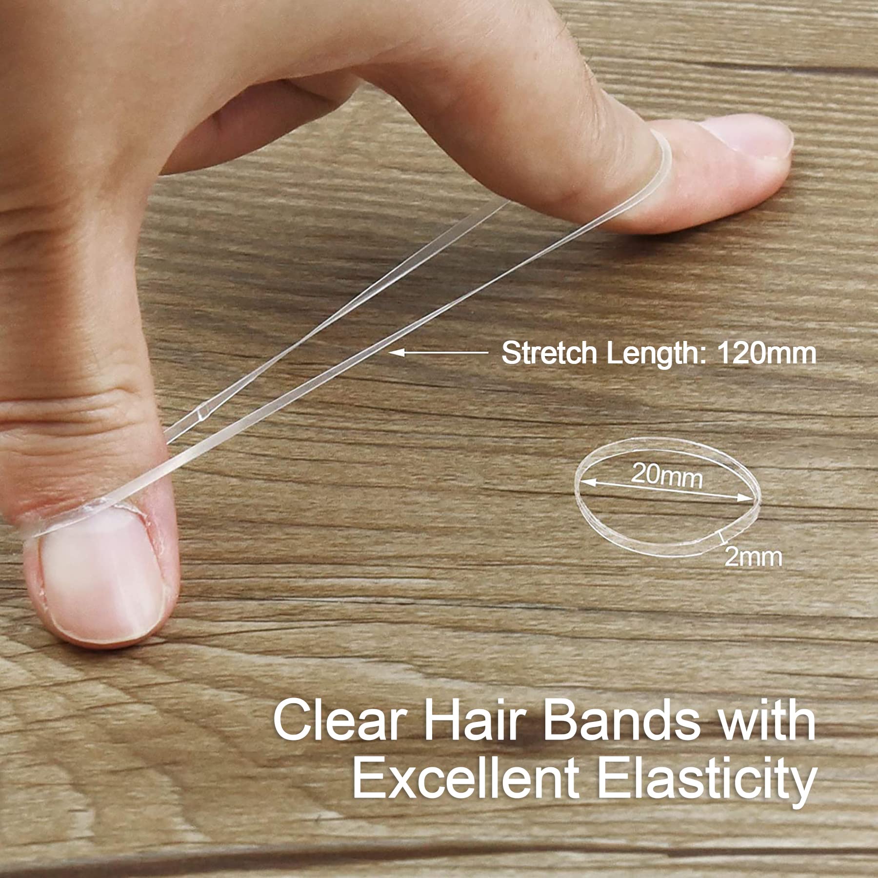 Eaone 2500Pcs Clear Elastics Hair Bands, Stretchy Mini Rubber Bands For Hair, No Damage Kids Baby Hair Ties Tiny Ponytail Holder