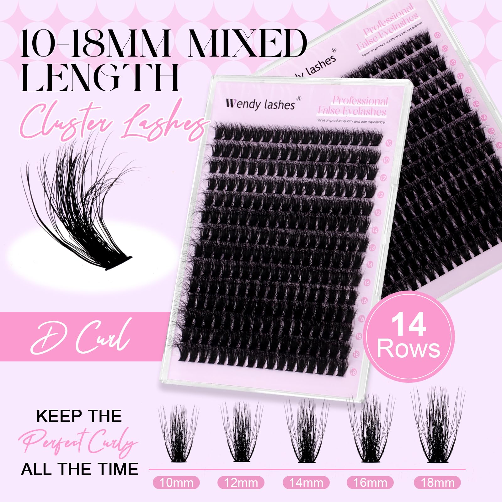 Lash Clusters 80D Wispy Individual Lashes 280PCS 3D Volume Lash Extensions 10-18mm Natural DIY Cluster Lashes for Beginners(80D,