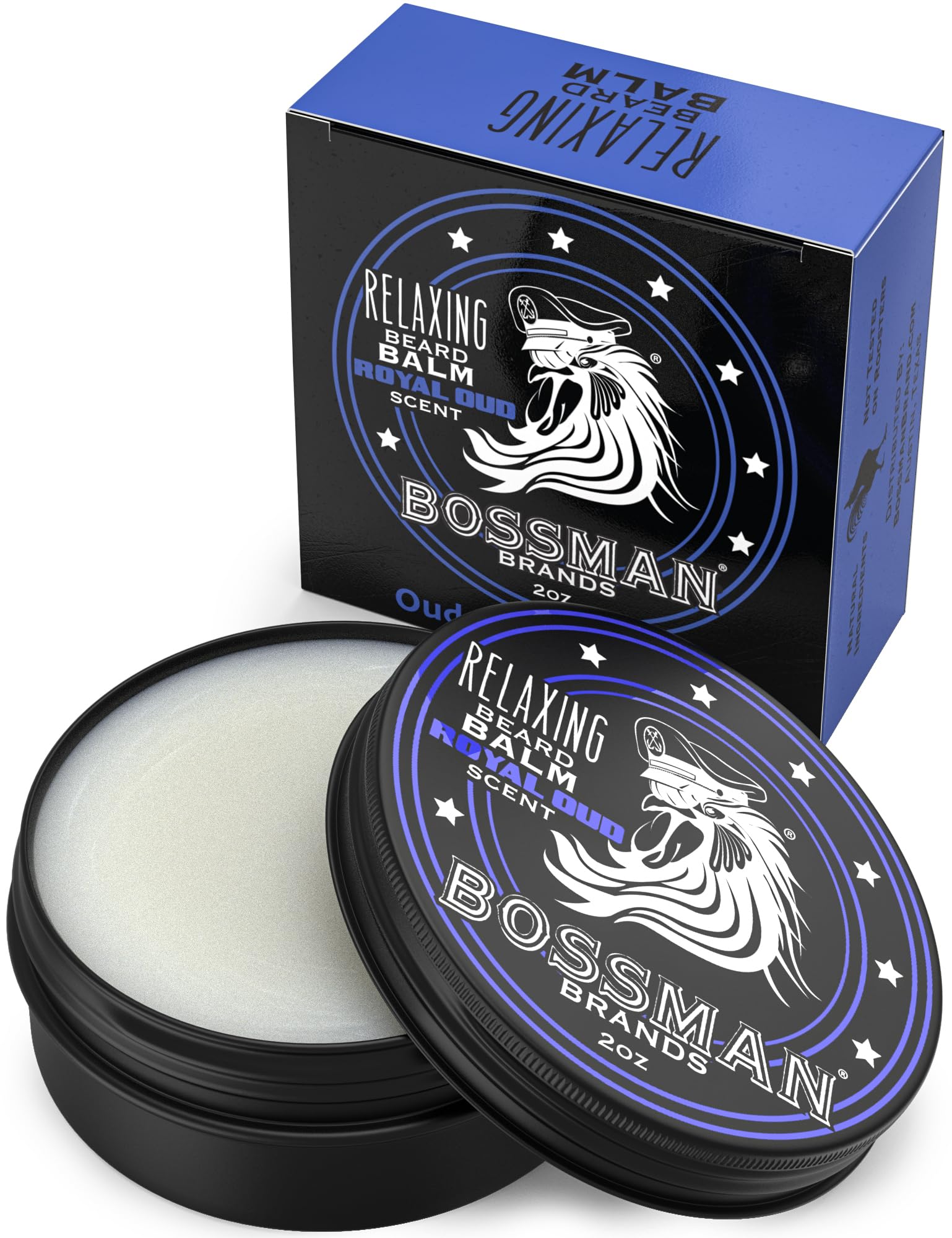 Bossman Relaxing Beard Balm - Beard Tamer, Relaxer, Thickener And Softener Cream - Beard Care Product - Made In Usa (Royal Oud S