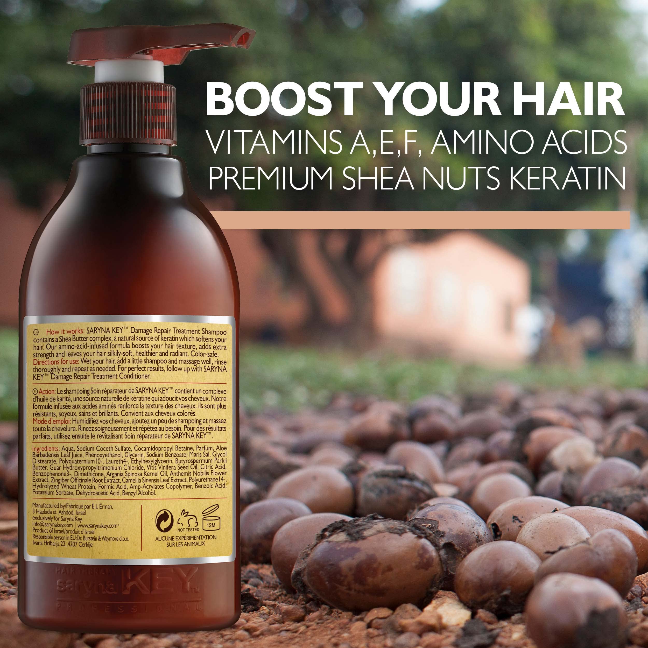 Saryna Key Damage Repair Light Shampoo (500ml/16.9oz) for Thin and Dry Hair with Pure African Shea Butter Hair Shampoo for Dry f