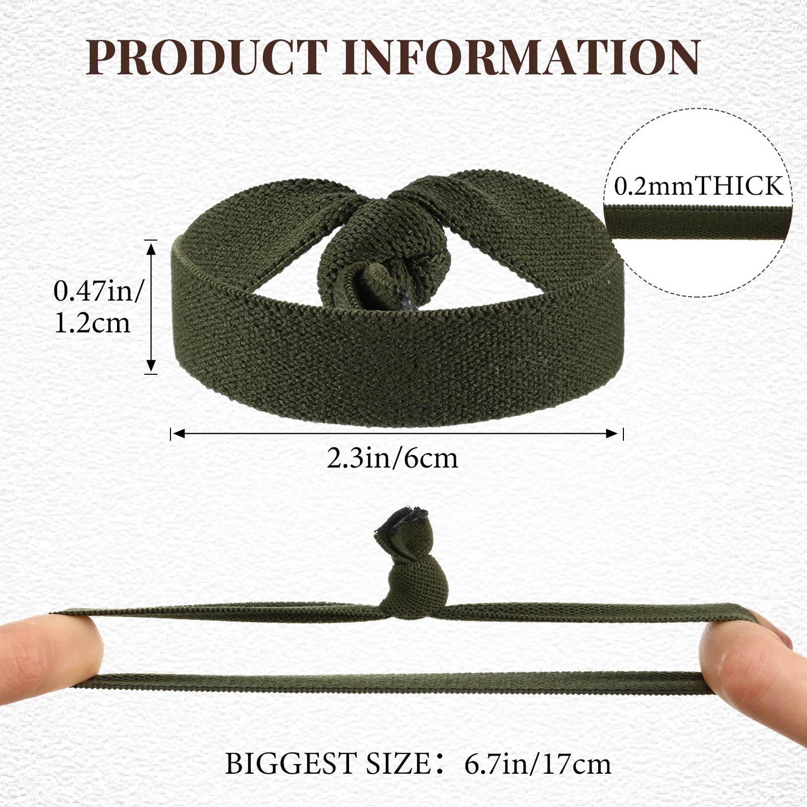 30 Pcs Knotted Mens Hair Ties Knotted Hair Ties for Men Elastic Flat Man Bun Hair Tie No Crease Mens Hair Ties for Long Curly Lo