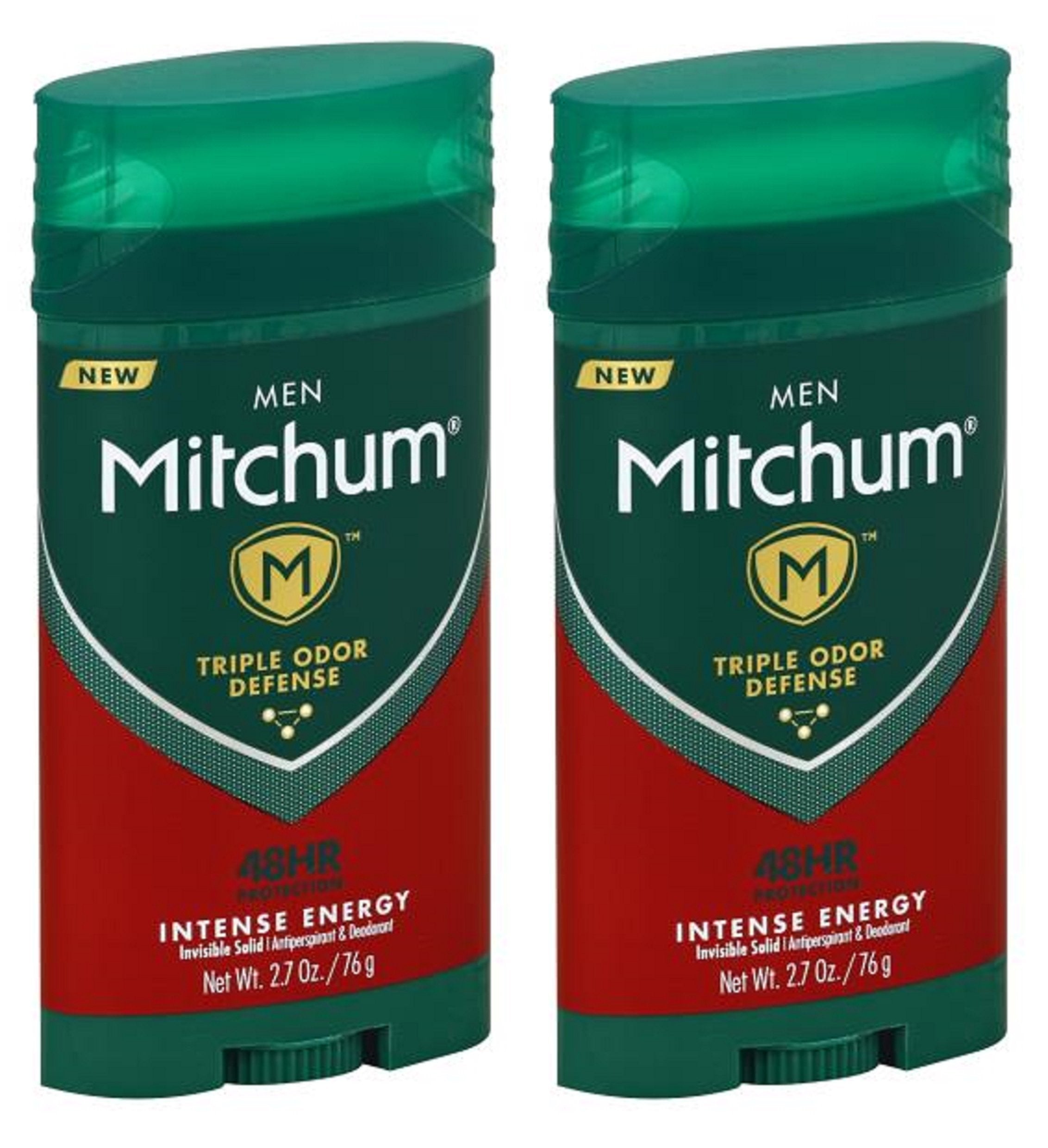 Mitchum Antiperspirant & Deodorant For Men - Invisible Solid - Intense Energy - Net Wt. 2.7 Oz (76 G) Per Stick - Pack Of 2 Stic