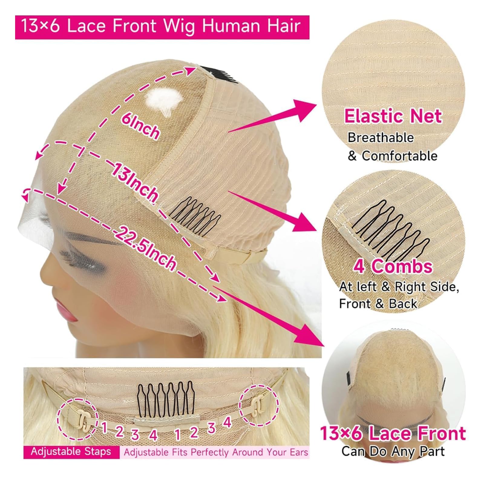 Mydiva 613 13X6 Lace Front Wig Human Hair Straight 32 Inch Blonde Wig Human Hair 180% Density 613 Hd Lace Frontal Wig Blonde Lac