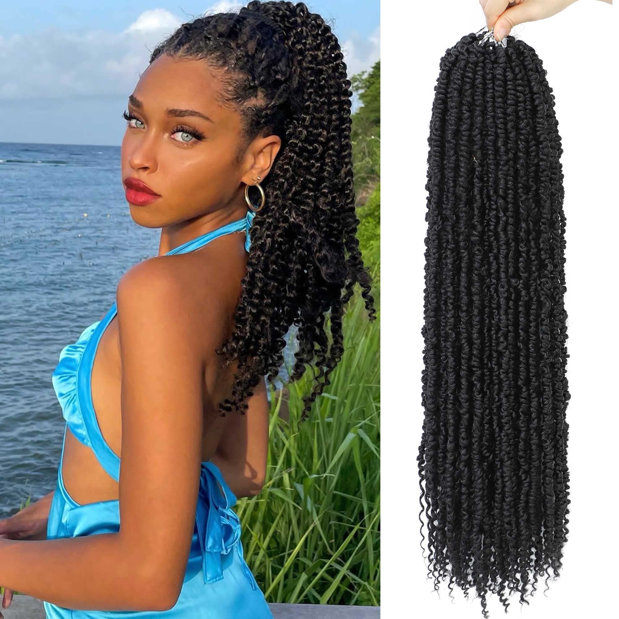 Befunny Passion Twist Crochet Hair,18 Inch 6 Packs Pretwisted Passion Twist Hair, Soft Pre Looped And Pre Twist Crochet Hair For