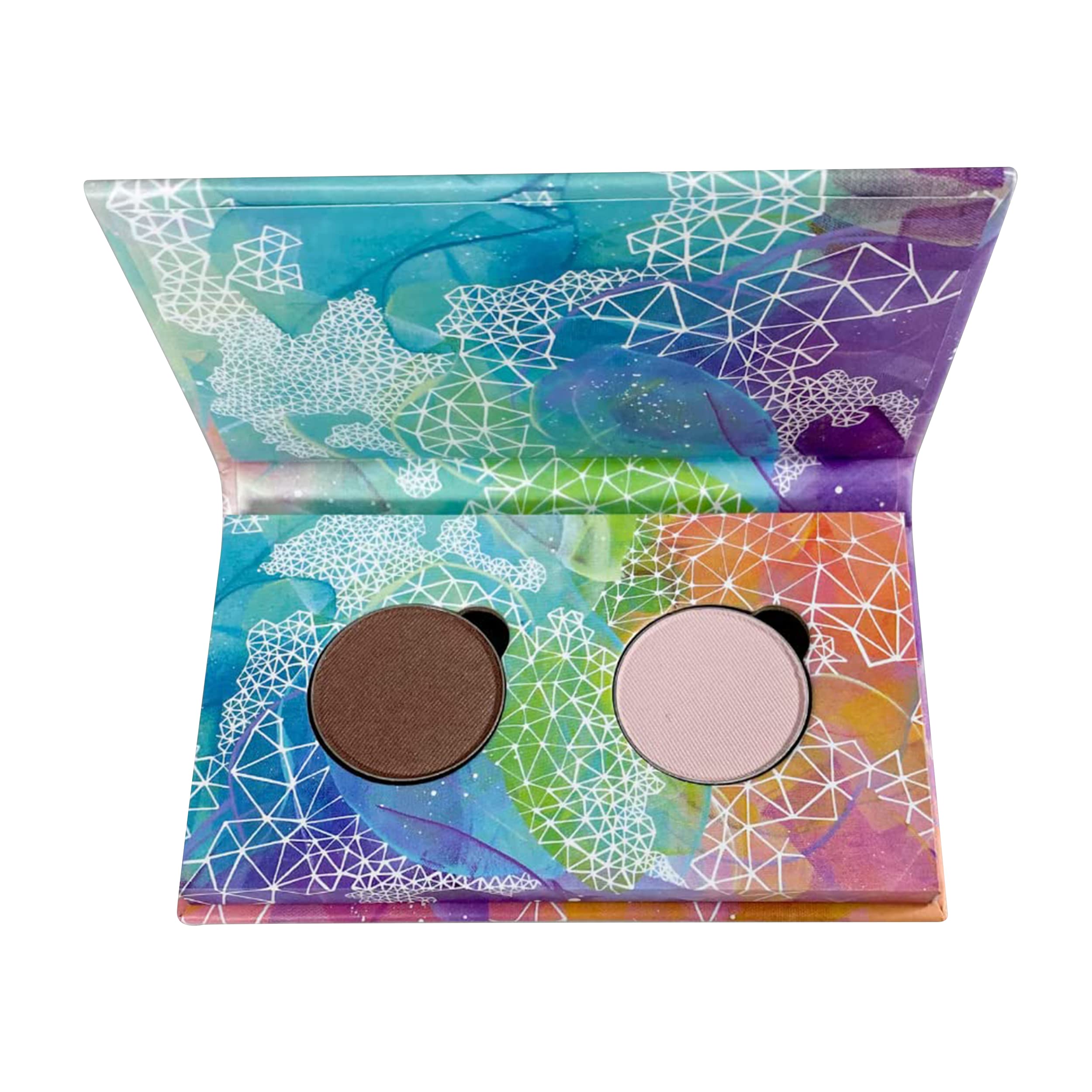 Honeybee Gardens Mini Skinny Duo Eye Shadow Compact In Tippy Taupe And Porcelain, Longlasting, Refillable & Customizable, Vegan,