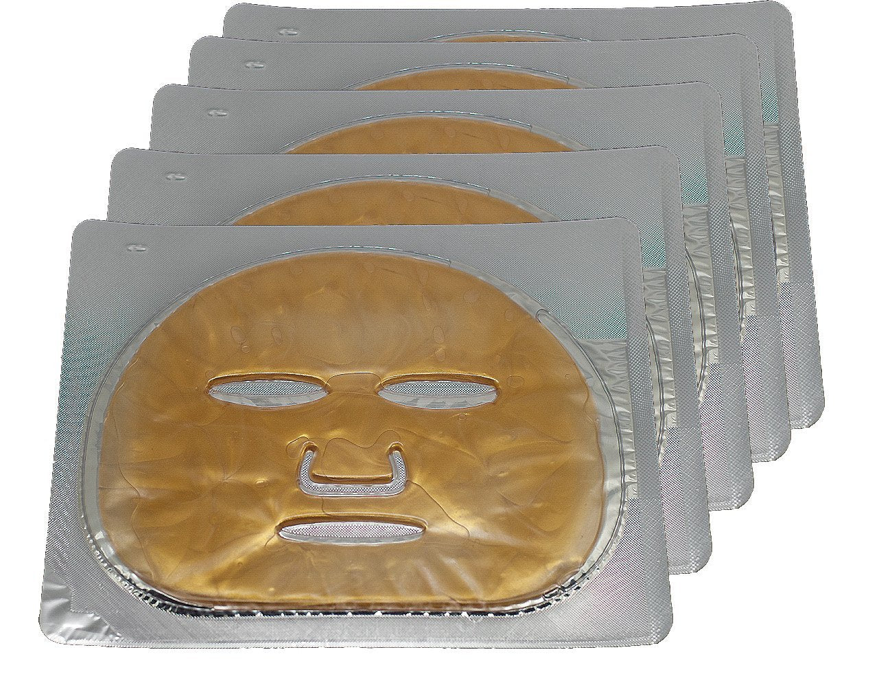 EMILYSTORES 5PCS 24K Gold Gel Collagen Facial Masks Sheet Patch Anti Ageing Puffiness Skincare Anti Wrinkle Moisturising, For De