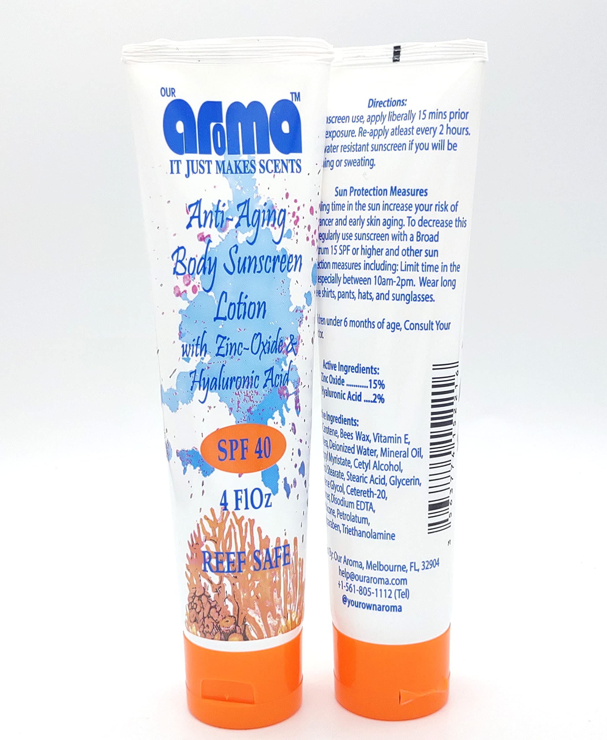 Our Aroma Anti-Aging Body Sunscreen With Zinc Oxide- 4 Fluid Ounce