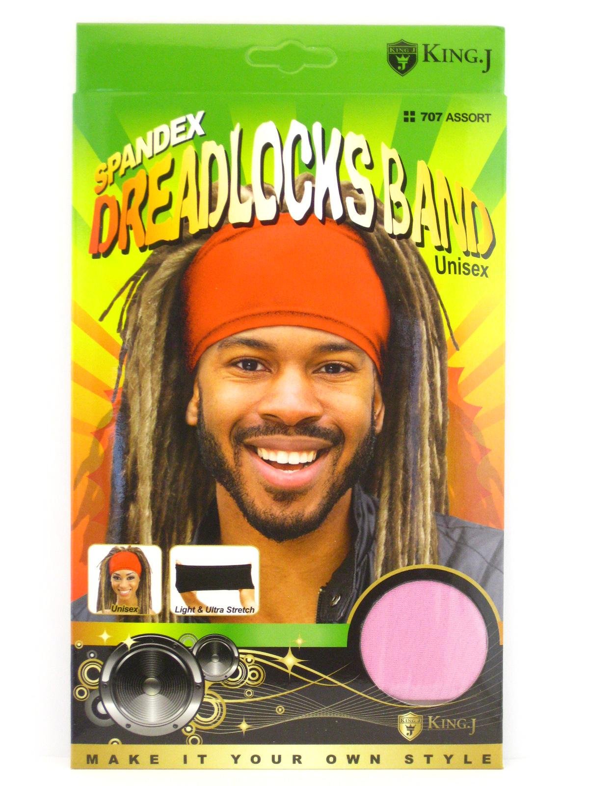 King.J Unisex Spandex Dreadlocks Band (Pink)