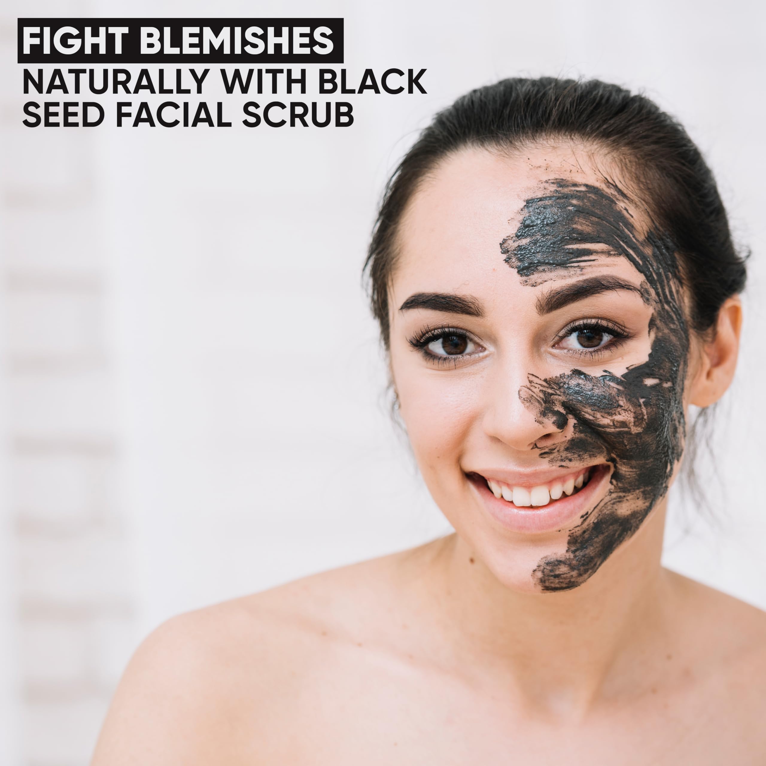 HERBOGANIC Black Seed Herbal Facial Scrub | Cleanses, Rejuvenates and Nourishes Skin | Moisturizing Facial Scrub | Facial Scrub