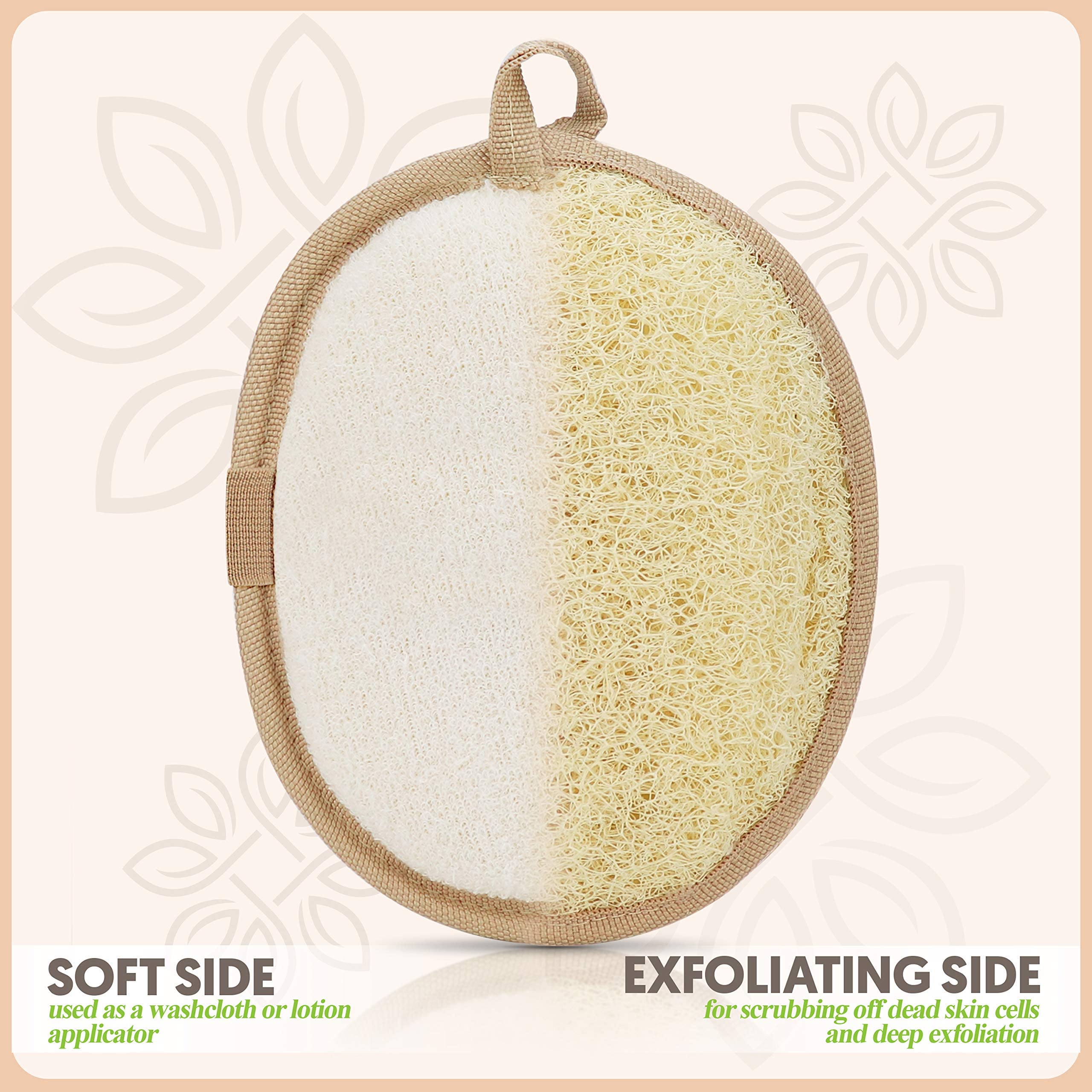 Almooni Premium Exfoliating Loofah Pad Body Scrubber, Made With Natural Egyptian Shower Loofa Sponge That Gets You Clean, Not Ju