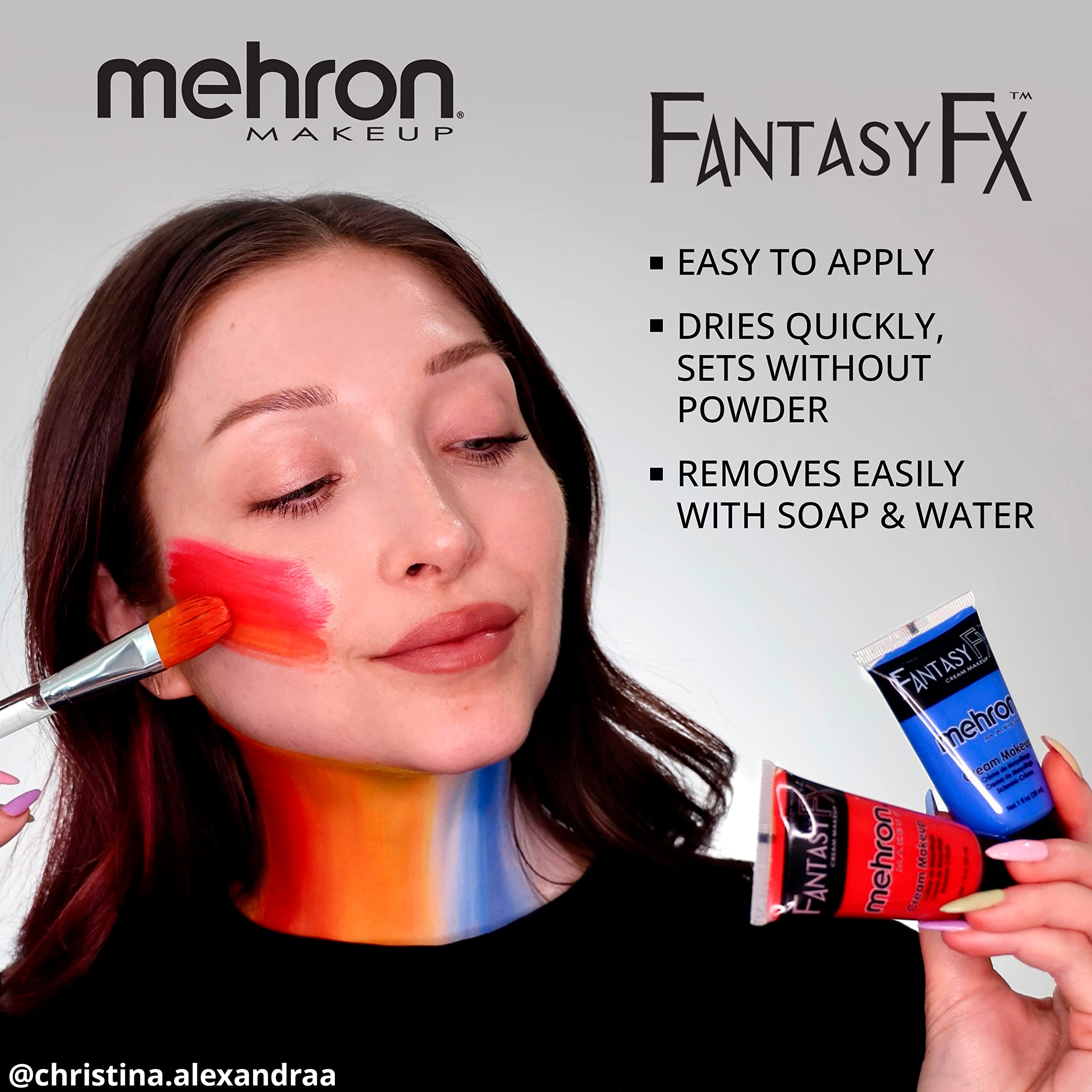 Mehron Makeup Fantasy Fx Cream Makeup  Water Based Halloween Makeup  Moonlight White Face Paint & Body Paint For Adults 1 Fl Oz