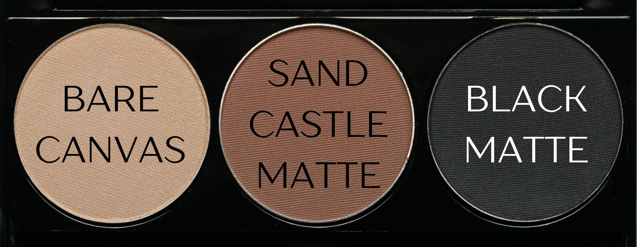 Pure Ziva Matte Black, Medium Brown And Off White Vegan Eyeshadow Trio Palette; Talc, Paraben & Cruelty Free