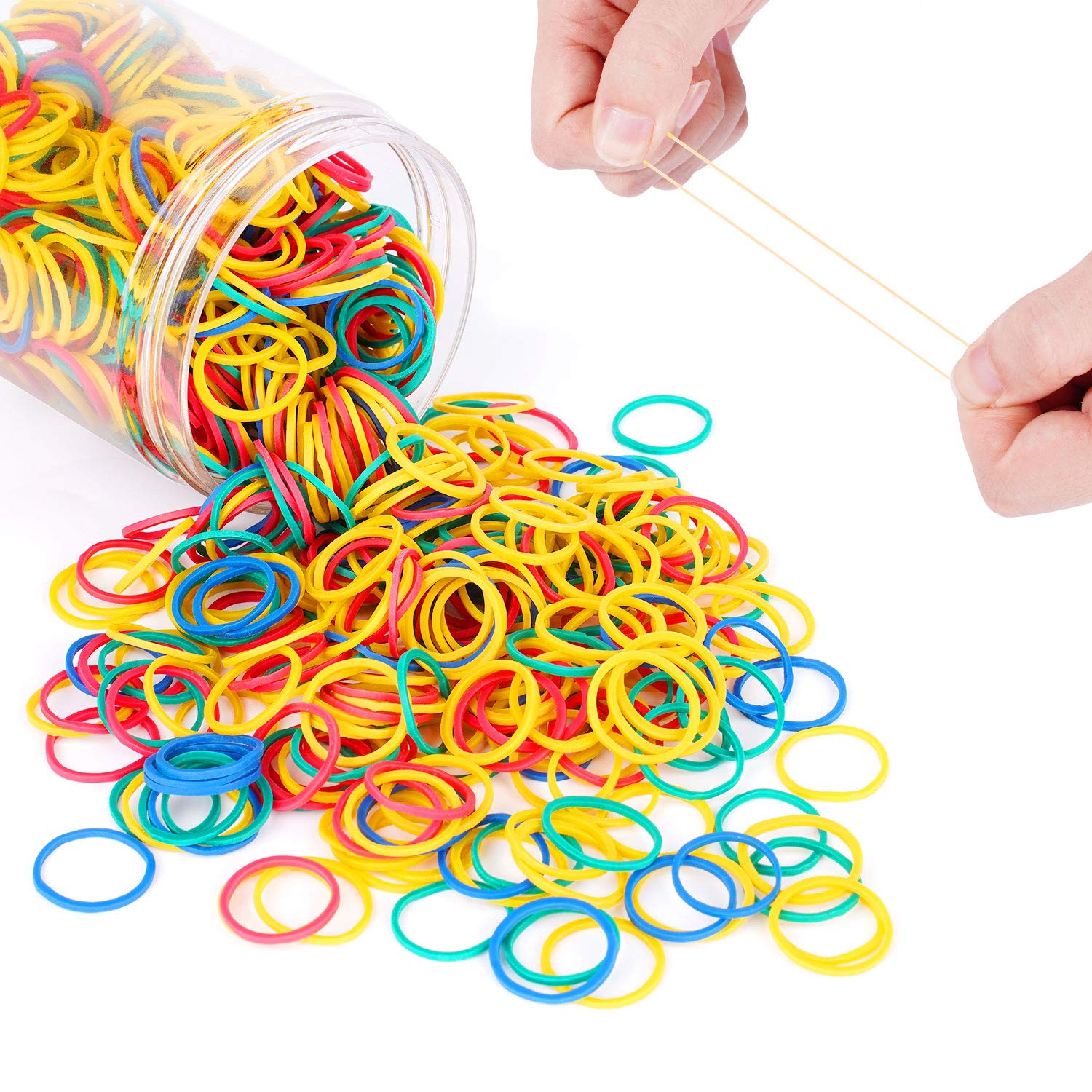 Hoyols 3/4 Inches Colorful Rubber Bands For Hair Ties Reusable Elastics Ponytail Holders For Baby Toddler Girls Infants Kids Thi