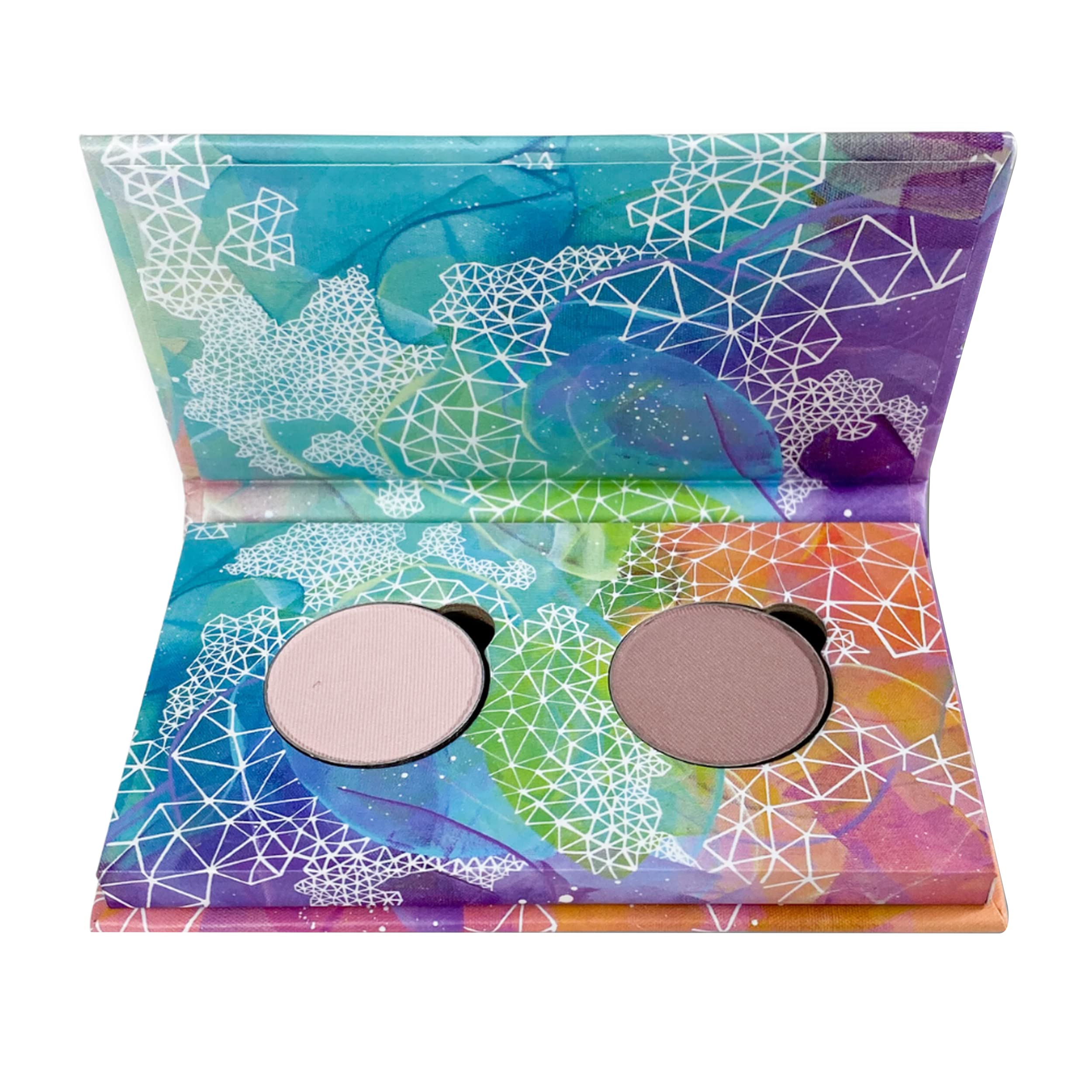 Honeybee Gardens Mini Skinny Duo Eye Shadow Compact In Canterbury And Porcelain, Longlasting, Refillable & Customizable, Vegan,
