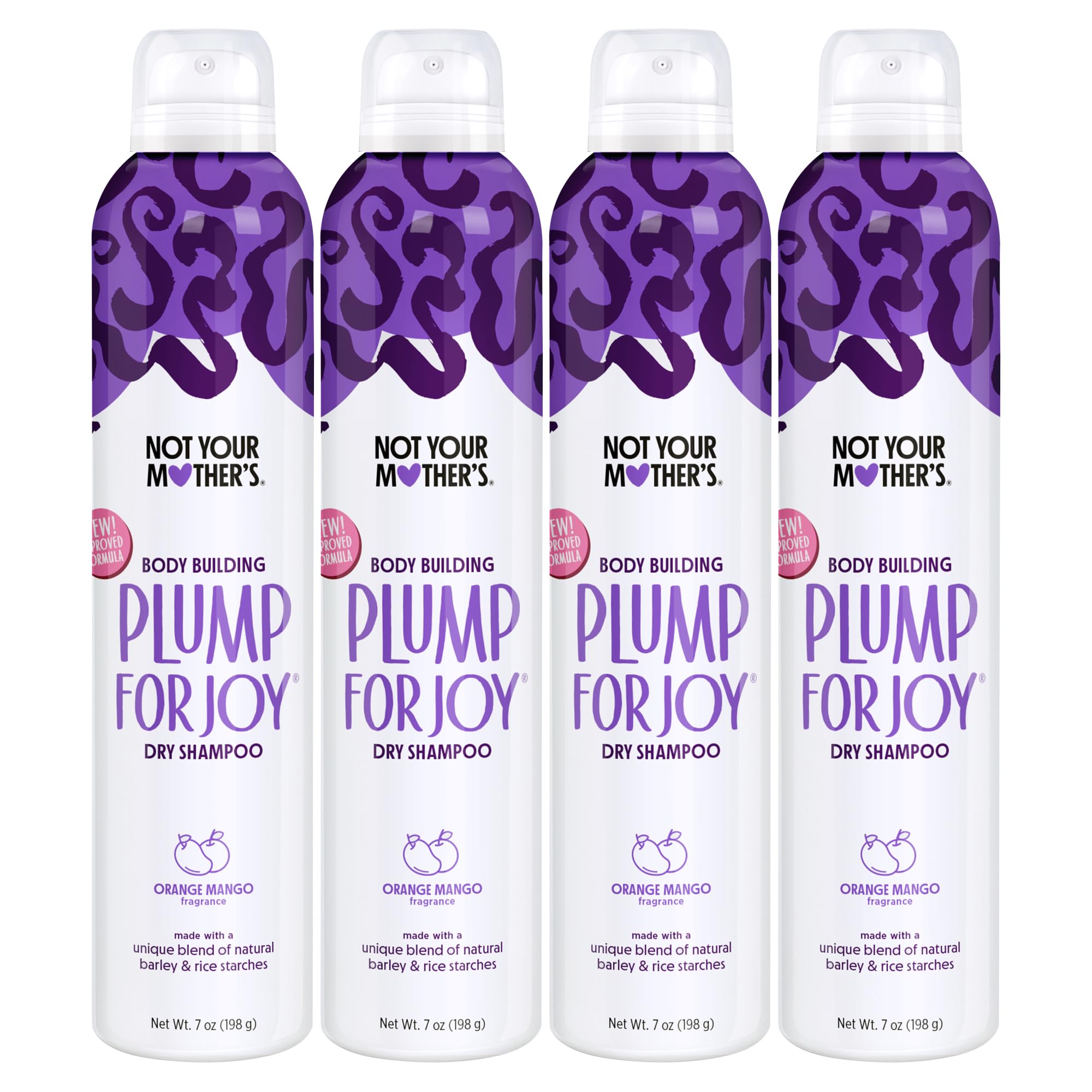 Not Your Mother's Plump for Joy Dry Shampoo - (4-Pack) 7 oz - Dry Shampoo Instantly Absorbs Oil - Hair Essentials for Back to Sc