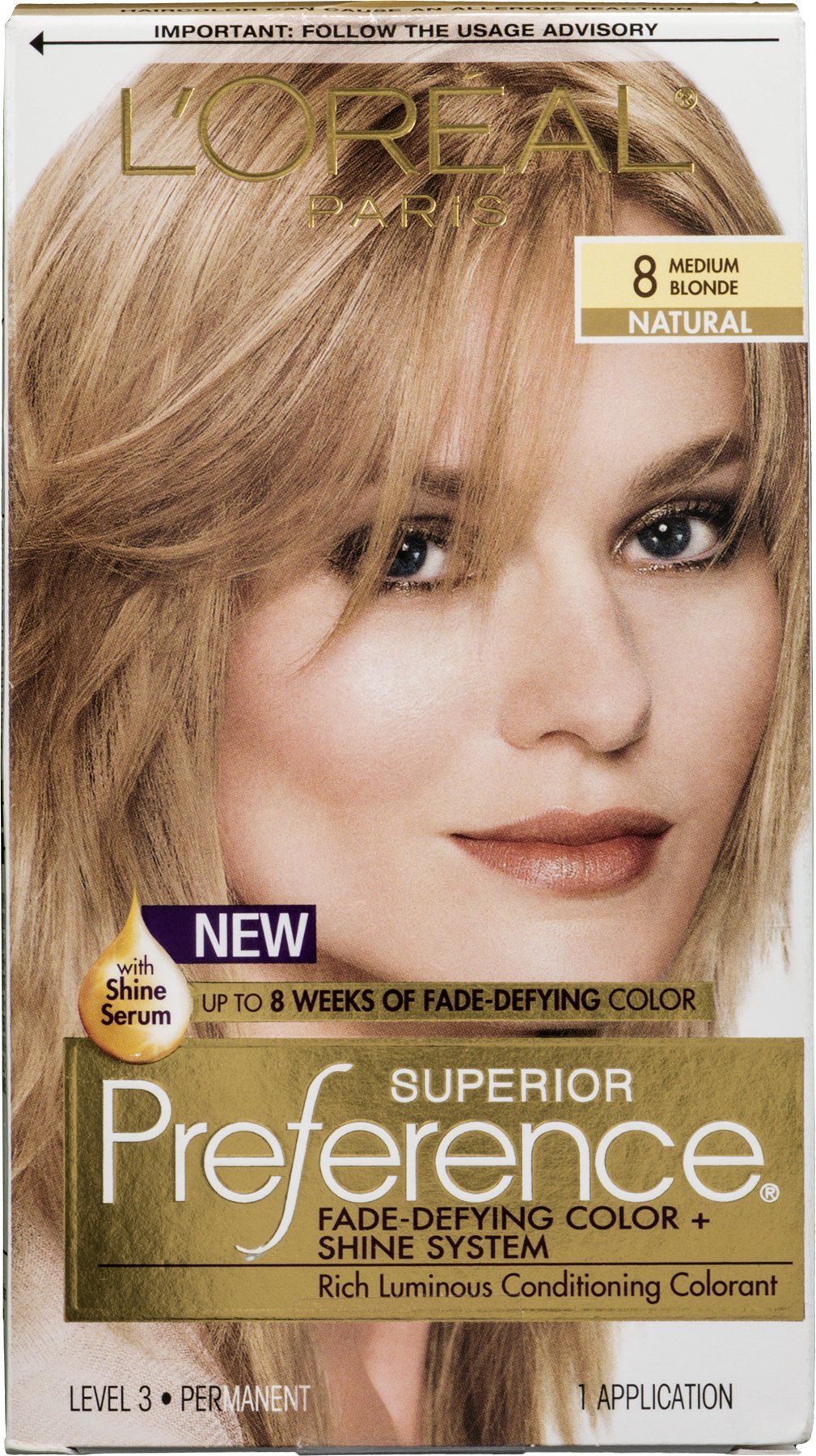 LOreal Paris Superior Preference Fade-Defying Color + Shine System 8 Medium Blonde/Natural