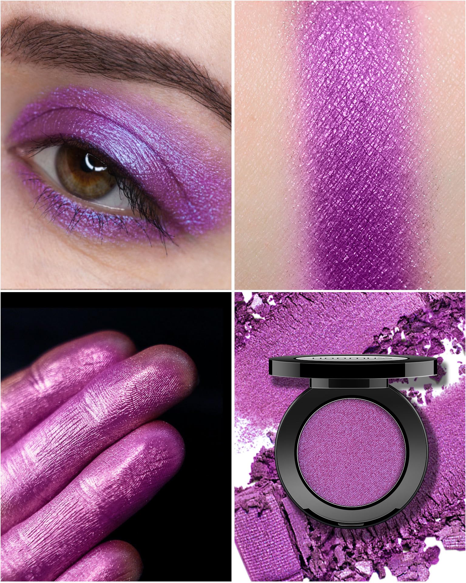 Hoomuss Purple Eyeshadow Matte Handmade Pressed Eyeshadow Powder Palette Long Lasting With No Creasing High Pigmented Intense Co