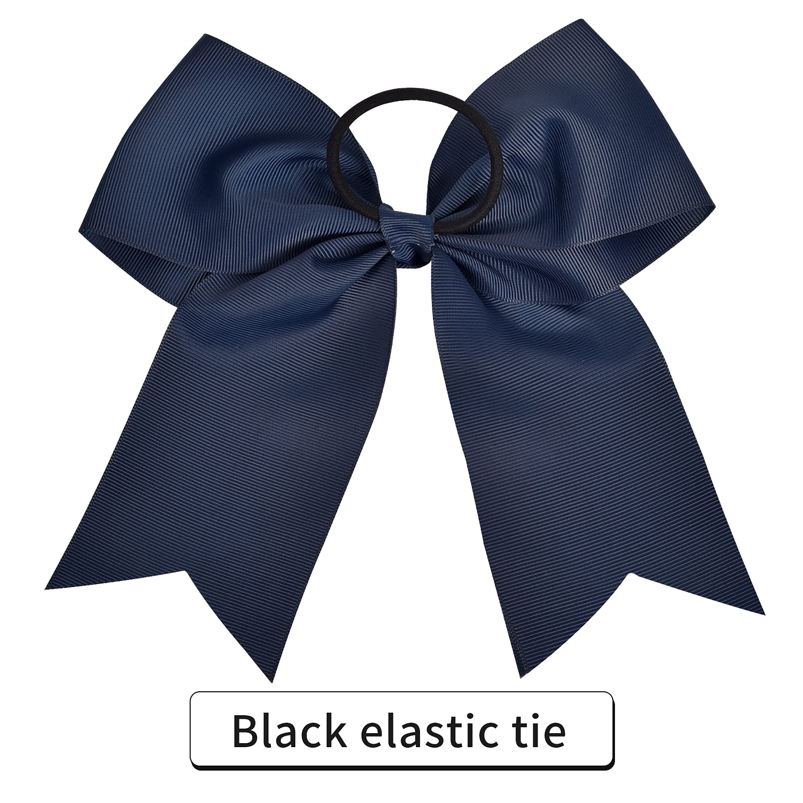 18Pcs 8'' Large Cheer Bow Navy Blue Ponytail Holder Elastic Band Hair Ties Hair Bow Accessories For Cheerleading Teen Girls High
