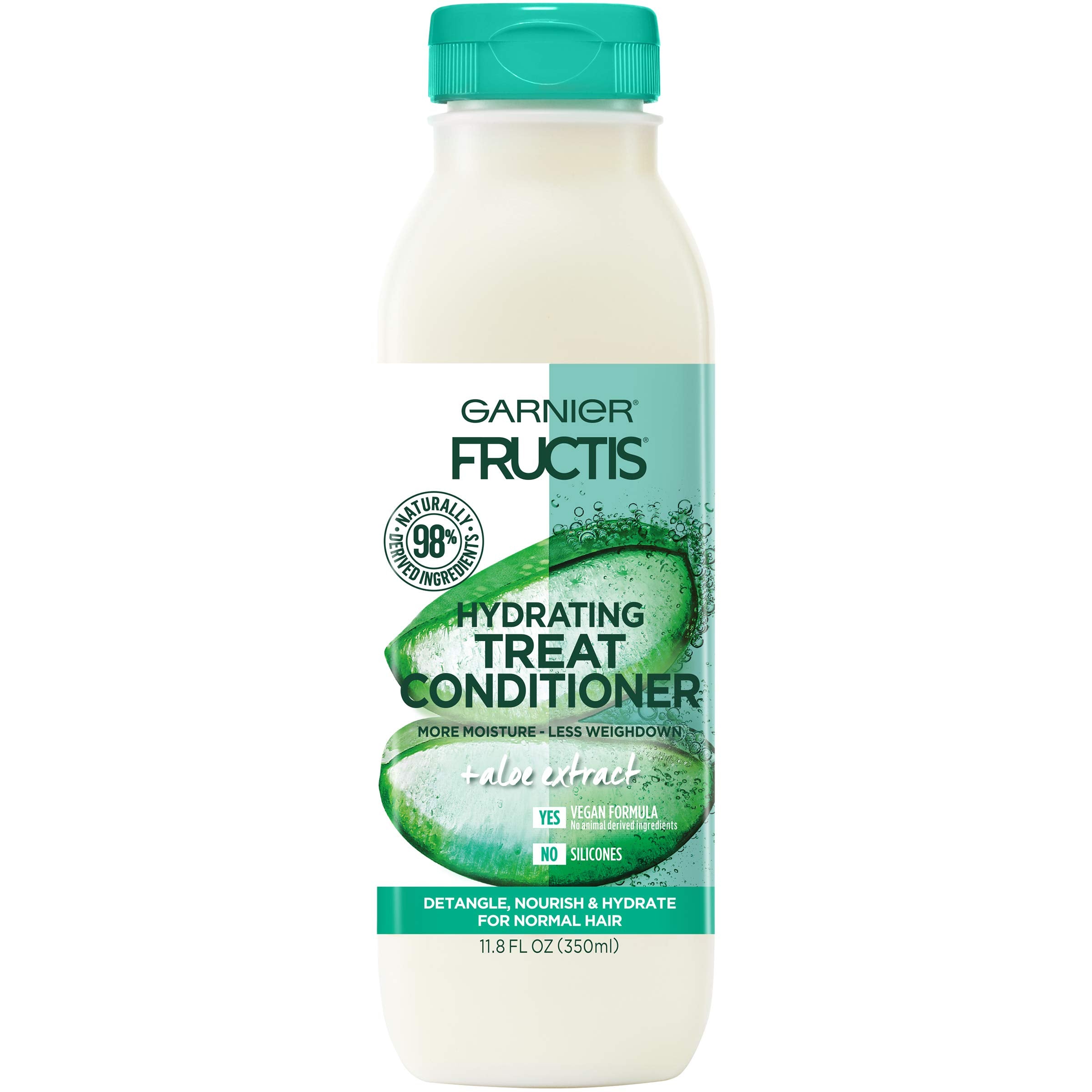 Garnier Fructis Hydrating Treat Conditioner, 98 Percent Naturally Derived Ingredients, Aloe, Hydrate for Normal Hair, 11.8 fl. o