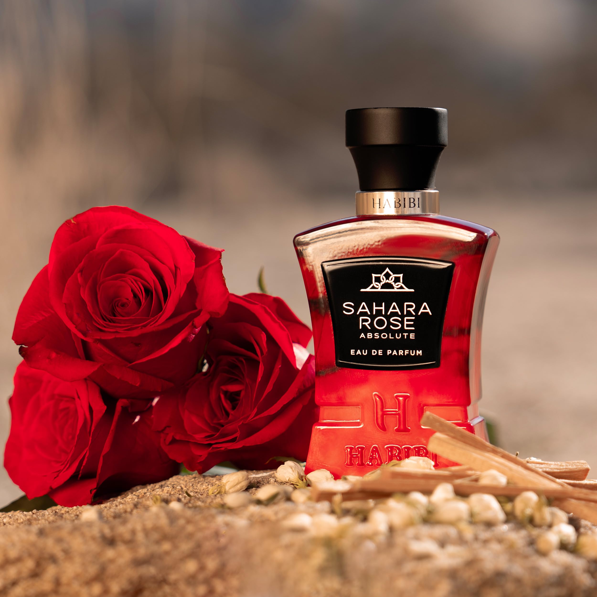 H Habibi Sahara Rose Absolute Arabian Perfume For Men & Women - Sweet, Spicy, Musky Rose Perfume - With Notes Of Sandalwood, Whi