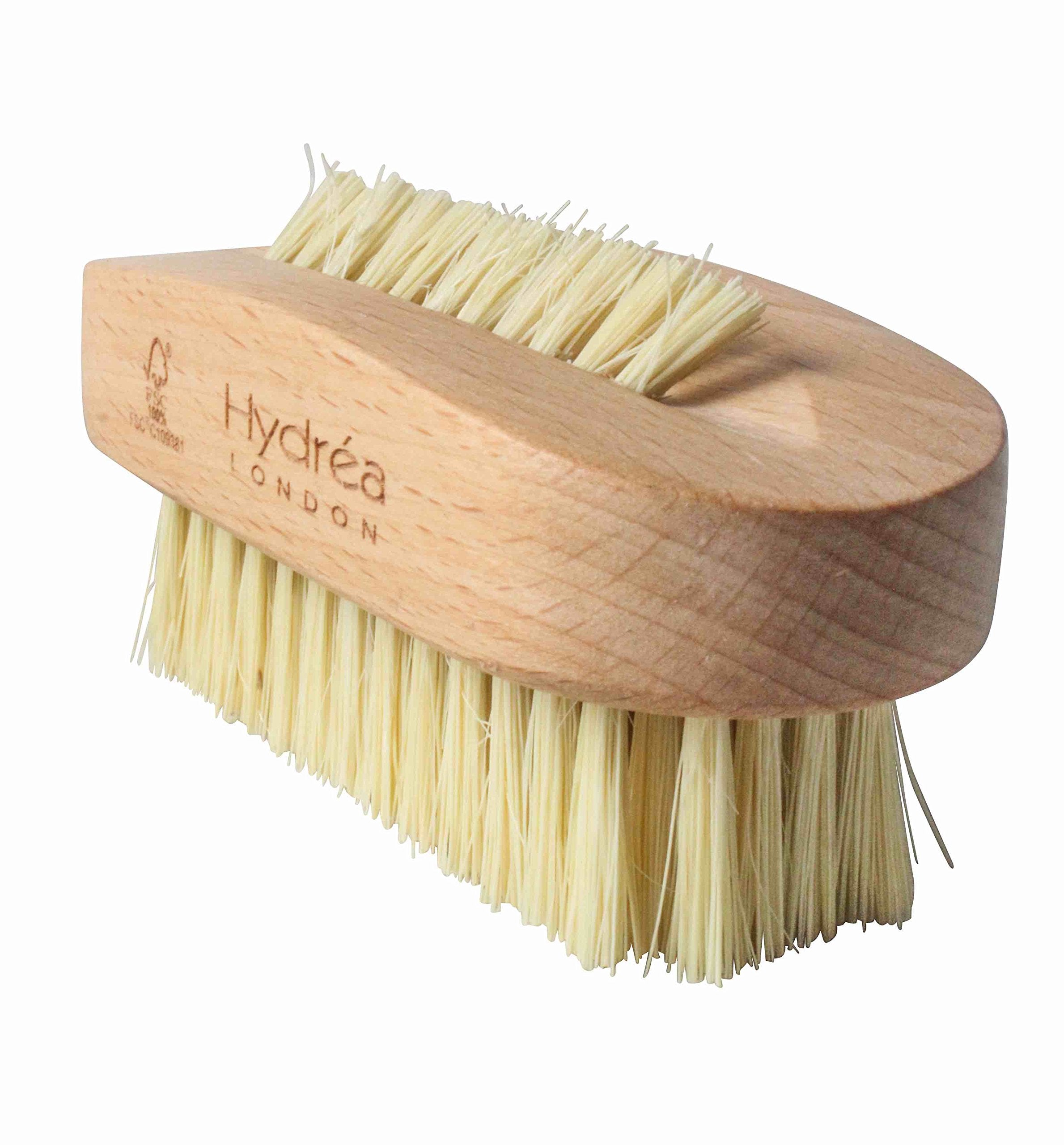 Hydrea London Dual-Sided Nail Brush w/Cactus Bristles & Beechwood Hard Strength