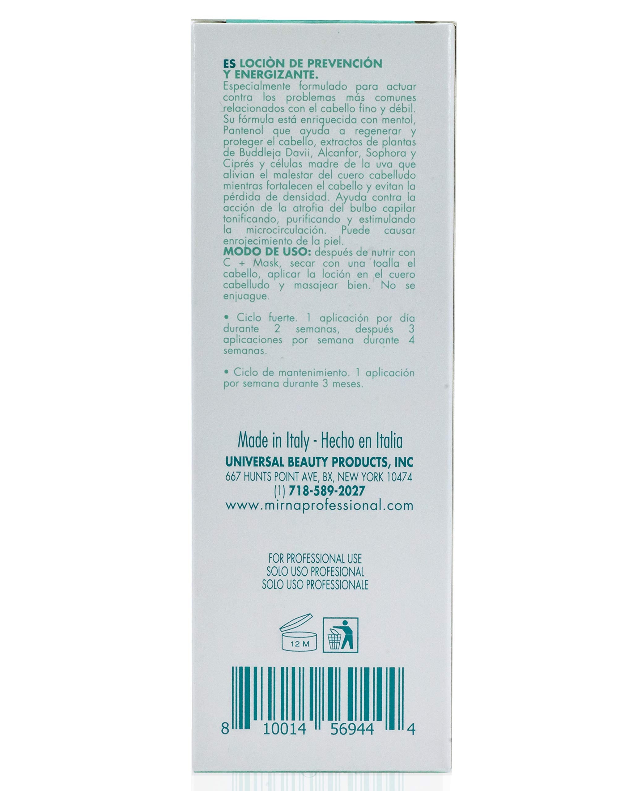 Mirna Professional Prevention & Energizing Anti Hairloss lotion For Weak Hair Infused with Menthol, Pantenol, Sophia Flower Extr