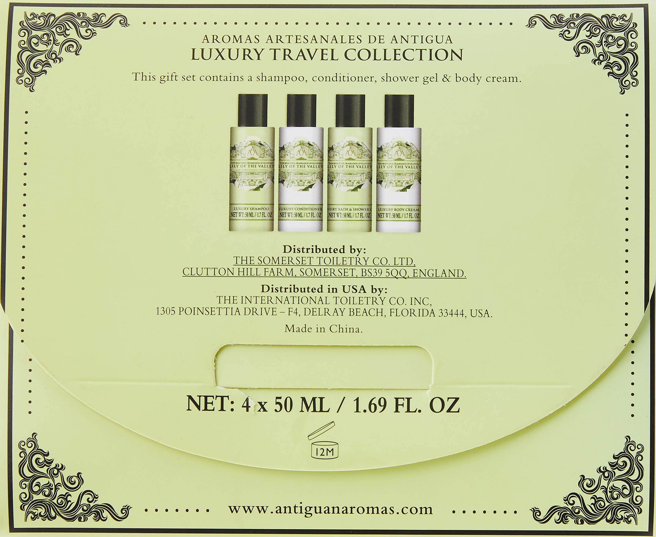 Aaa Floral - 4 X 50 Ml - Travel & Gift Collection (Shower Gel, Body Lotion, Shampoo & Conditioner) - (Lily Of The Valley) - Tsa/