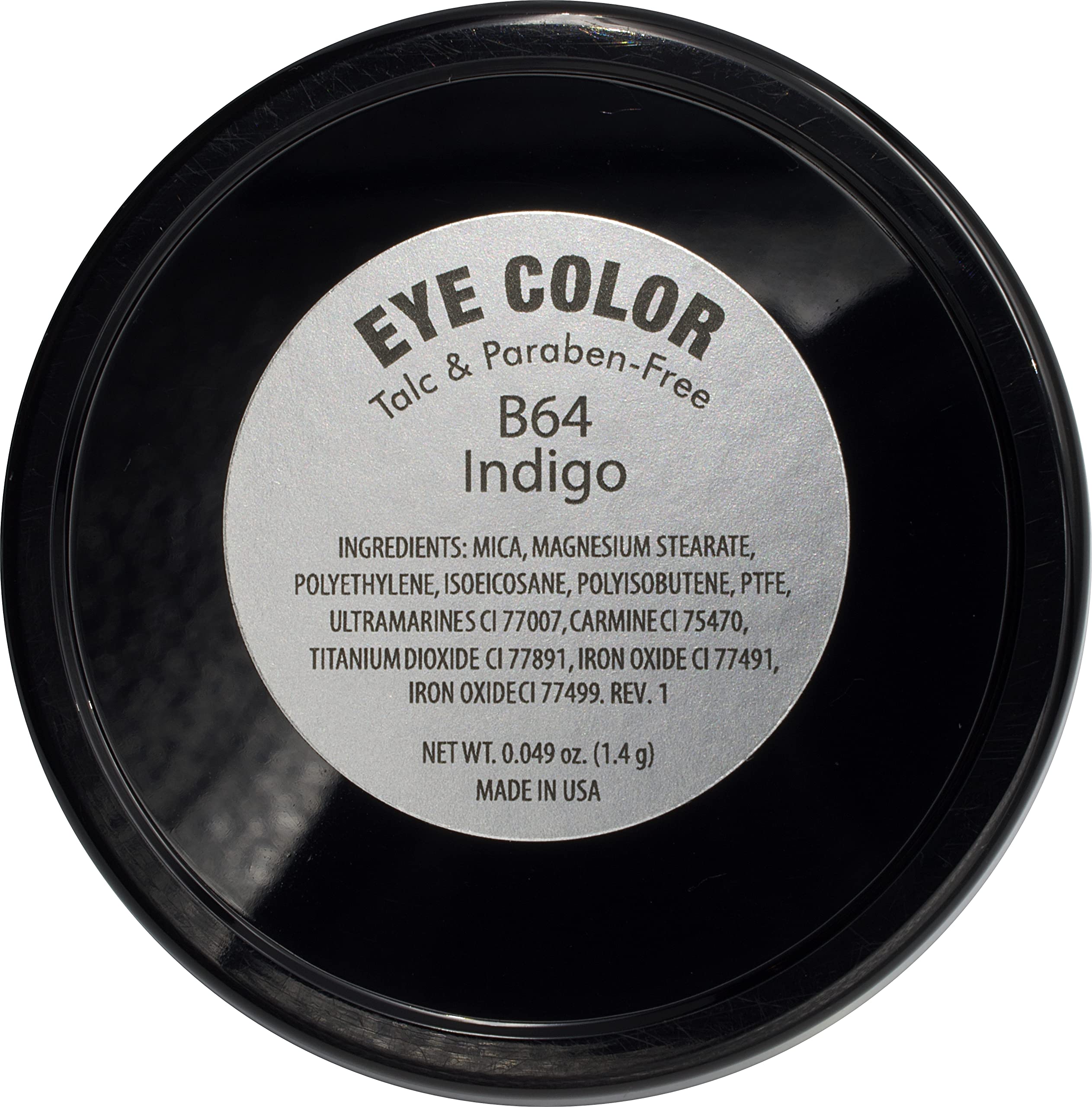 Pure Ziva Indigo Denim Navy Blue Purple Violet Opaque Pressed Powder Single Vegan Eyeshadow; Talc, Paraben & Cruelty Free