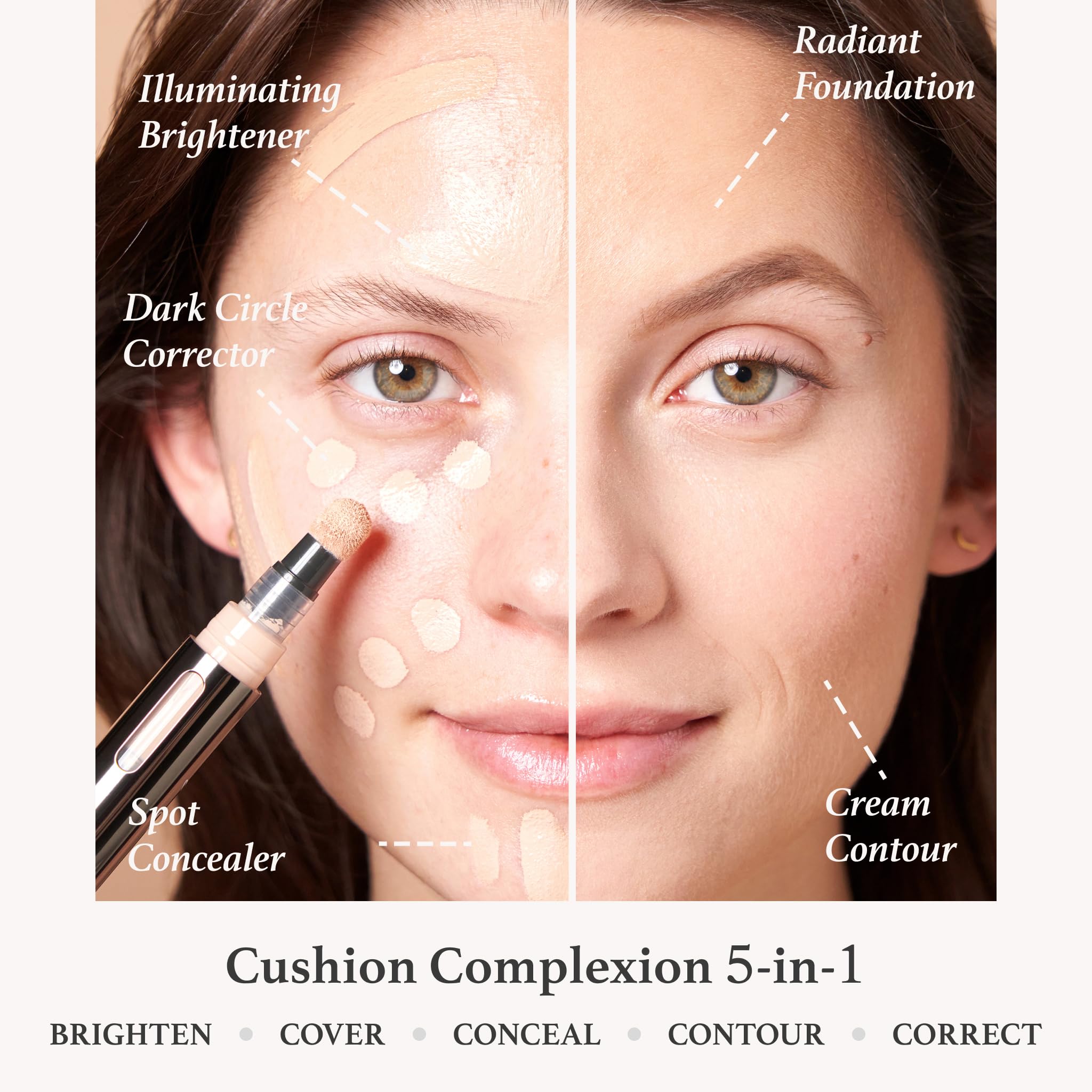 Julep Cushion Complexion Concealer & Corrector Stick - 400 Amber - Infused With Turmeric & Hyaluronic Acid - Medium Coverage - N
