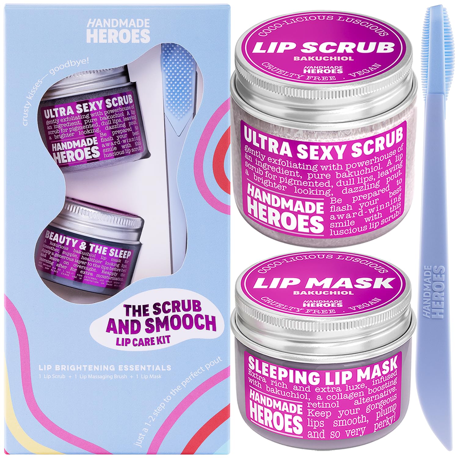 100% Natural Lip Scrub, Vegan Conditioning Coconut Lip Exfoliator - Gentle Exfoliant, Sugar Lip Polish and Lip Exfoliator Scrubb