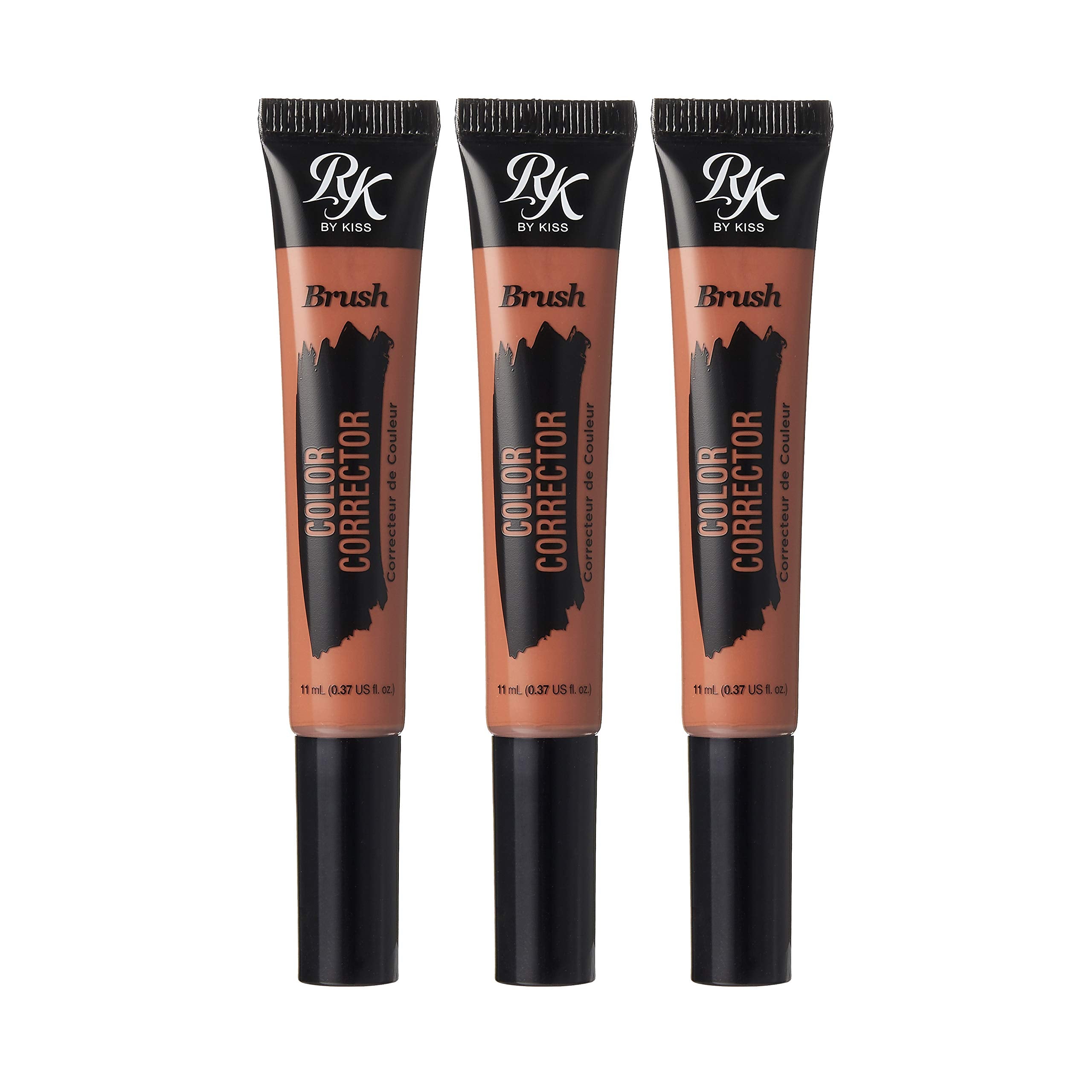 Ruby Kisses Hd Brush Concealer & Foundation, Full Coverage, Color Correcting, Highlight, Contour 3 Pack (Orange Corrector)