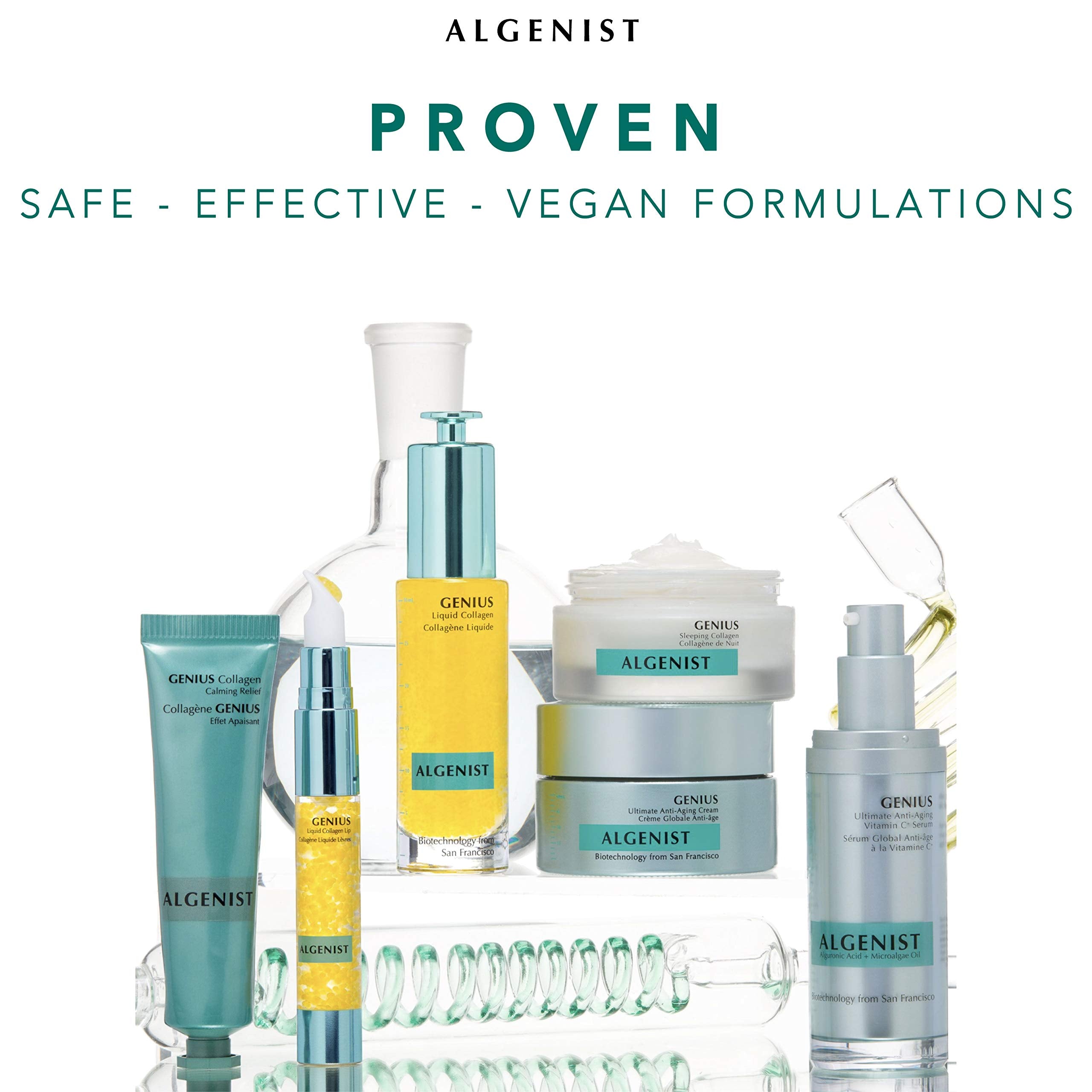 Algenist Genius Ultimate Anti-Aging Eye Cream - Vegan Firming & Smoothing Under Eye Cream With Microalgae Oil & Collagen - Non-C