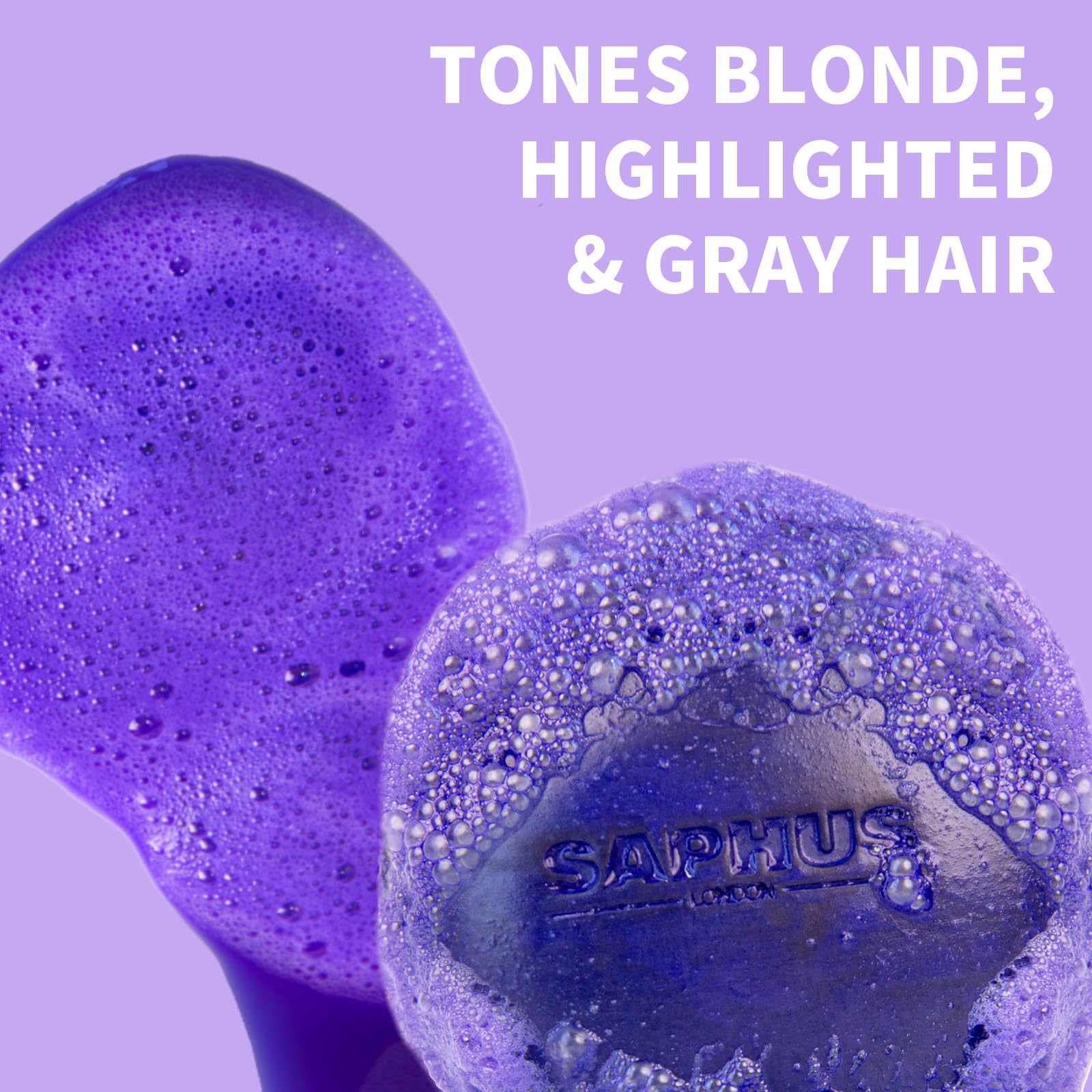 Sulfate Free Brass Toning Purple Shampoo Bar For Blonde, Bleached, Silver, Or Brown Highlighted Hair, Travel Friendly, With Tin