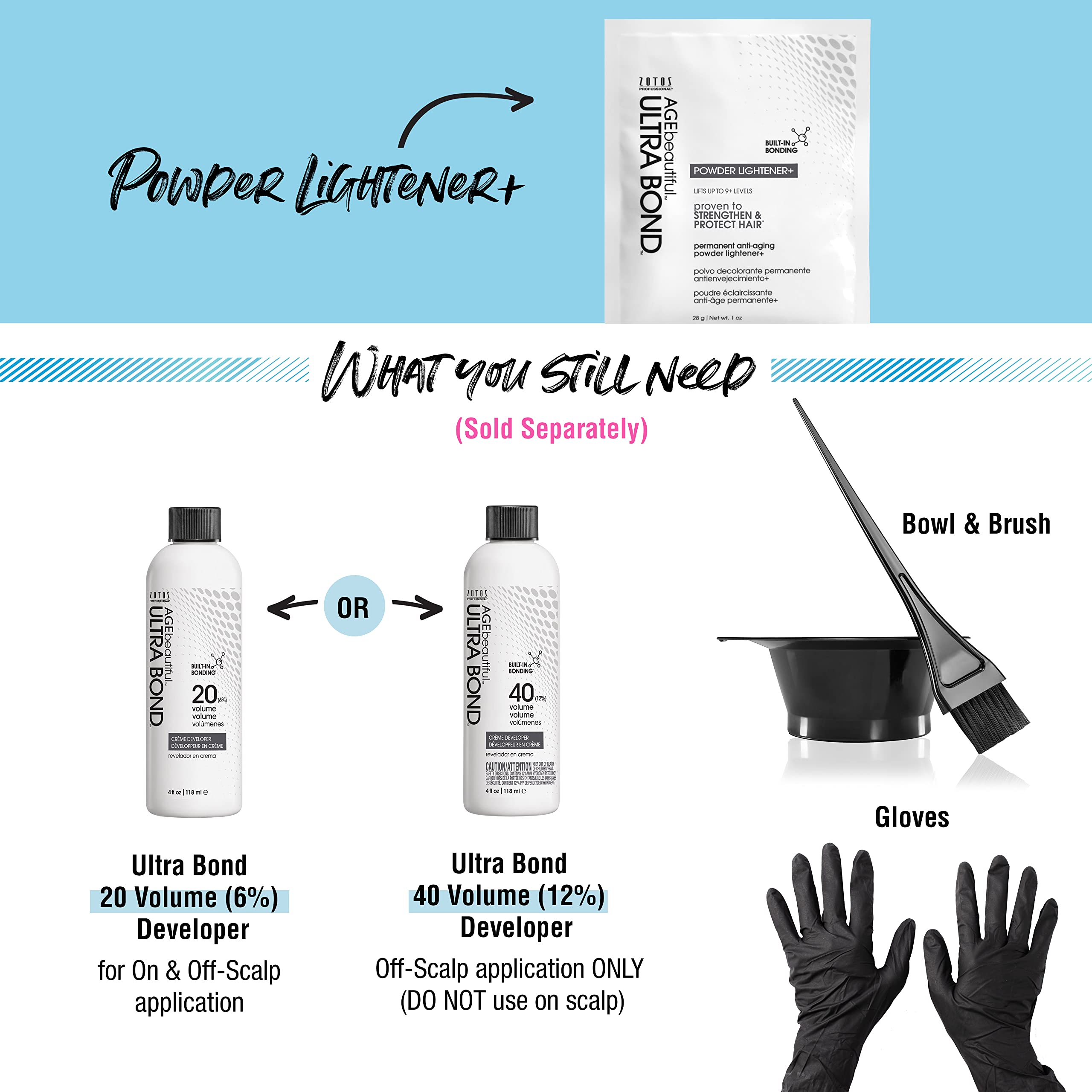 ULTRA BOND Permanent Powder Lightener with Built-in Bonding - Strengthens & Protects, 1 Oz