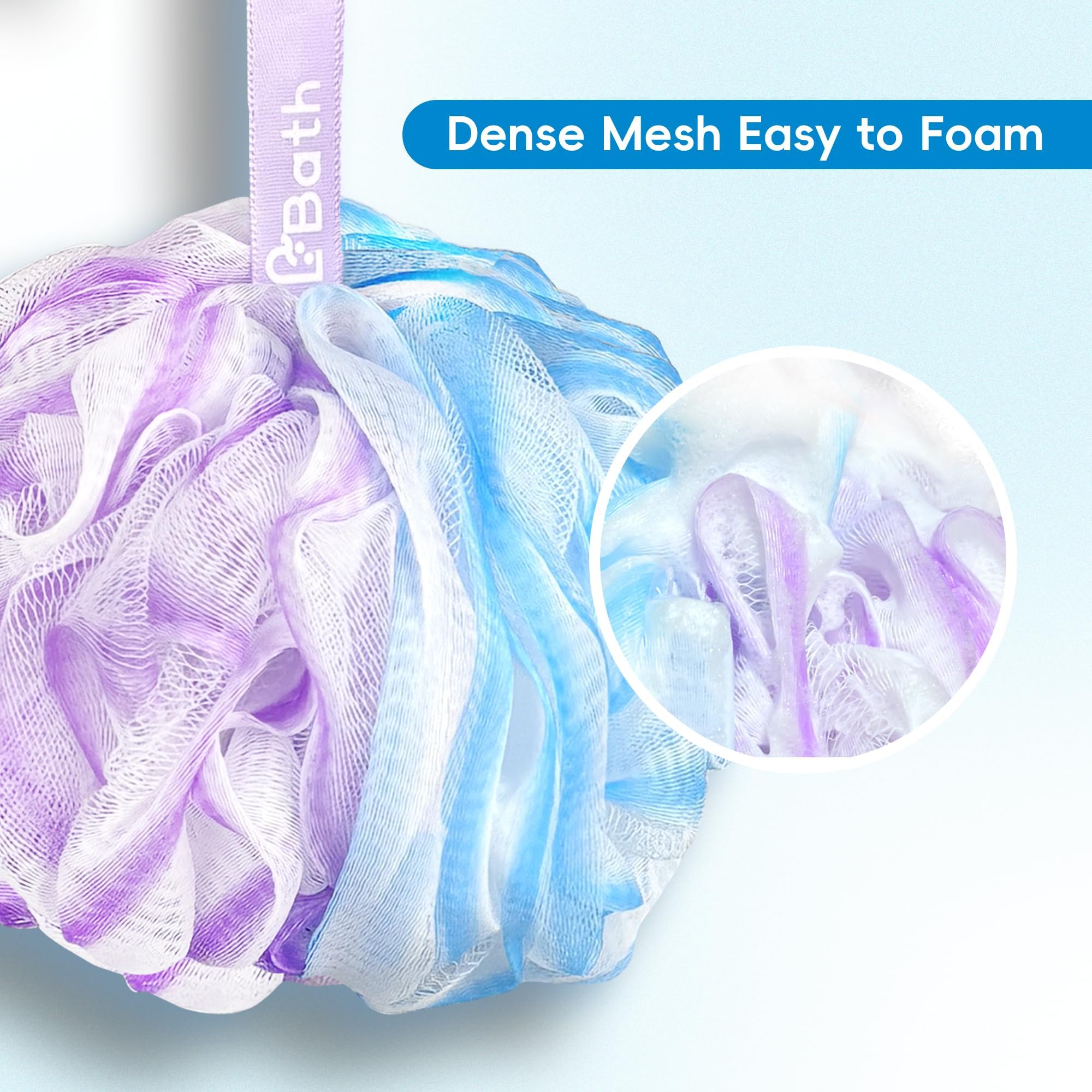 LCZLBath Loofah Set - 4PCS Soft XL Bath Body Sponges, 75g, Flower Color, Thick Wash Puffs for Shower
