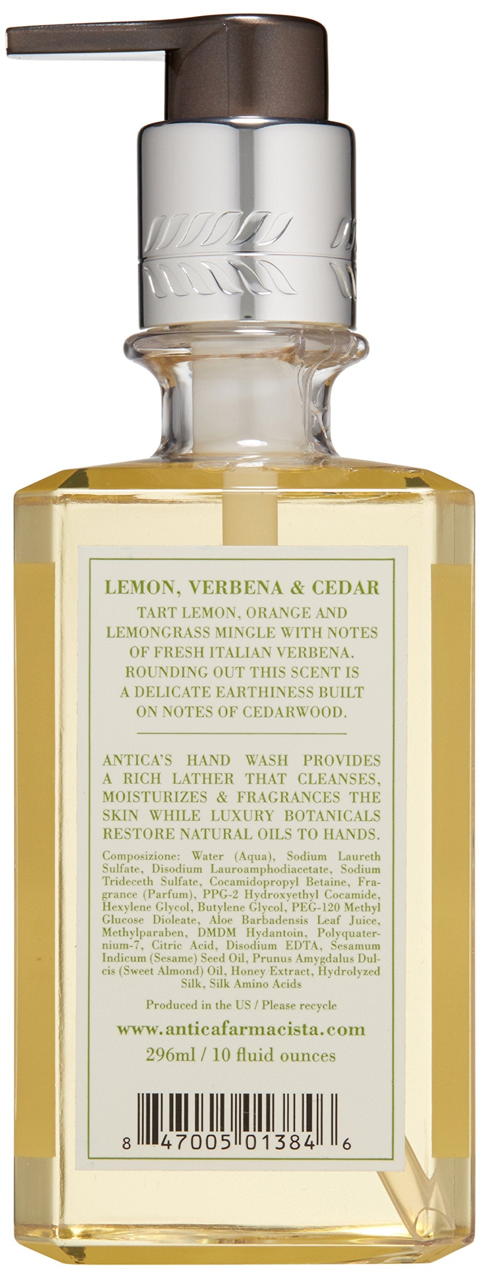 Antica Farmacista Lemon, Verbena & Cedar Hand Wash, 10 Fl Oz