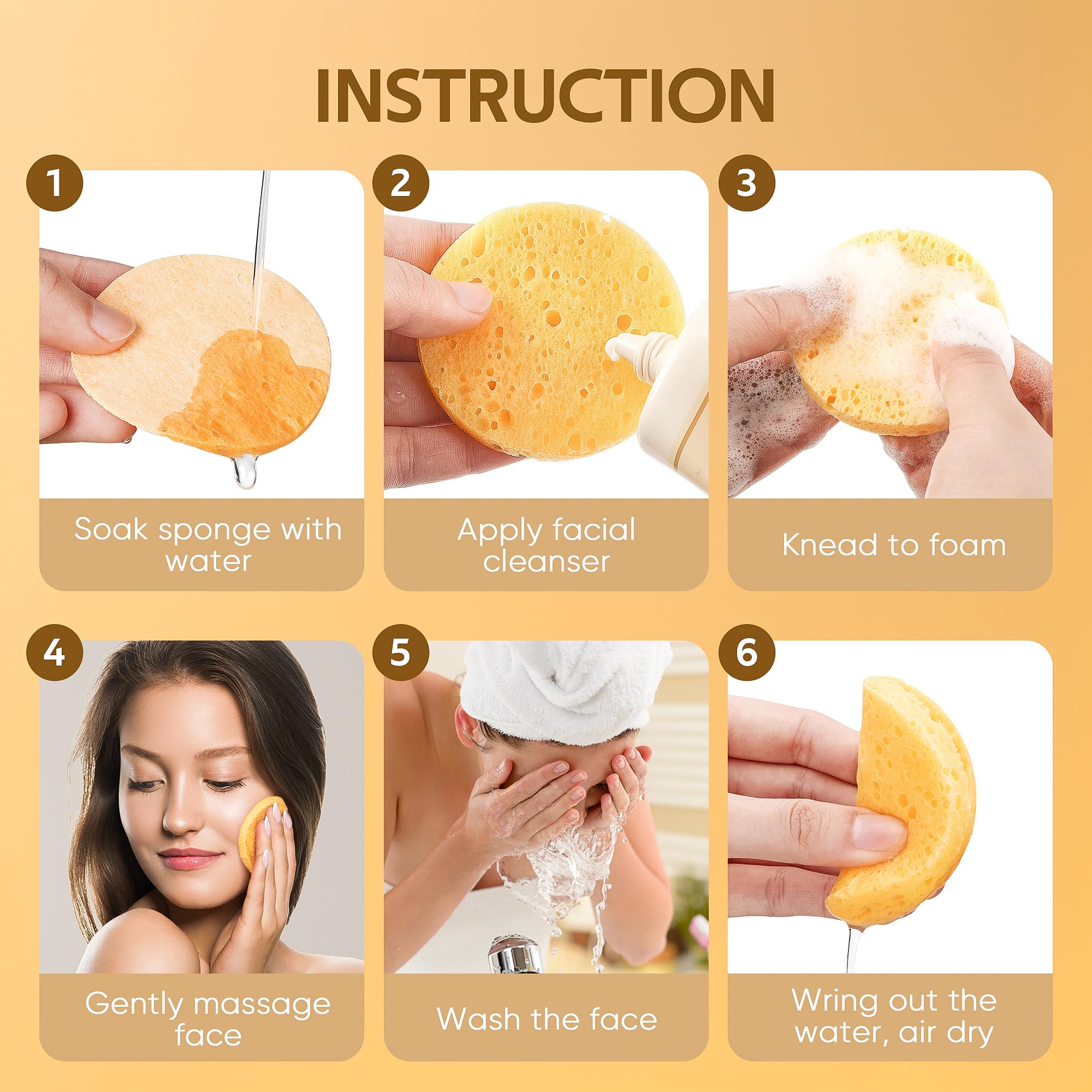 Gainwell 100Pcs Compressed Facial Sponges, Cleansing, For Personal Spa Esthetician Use