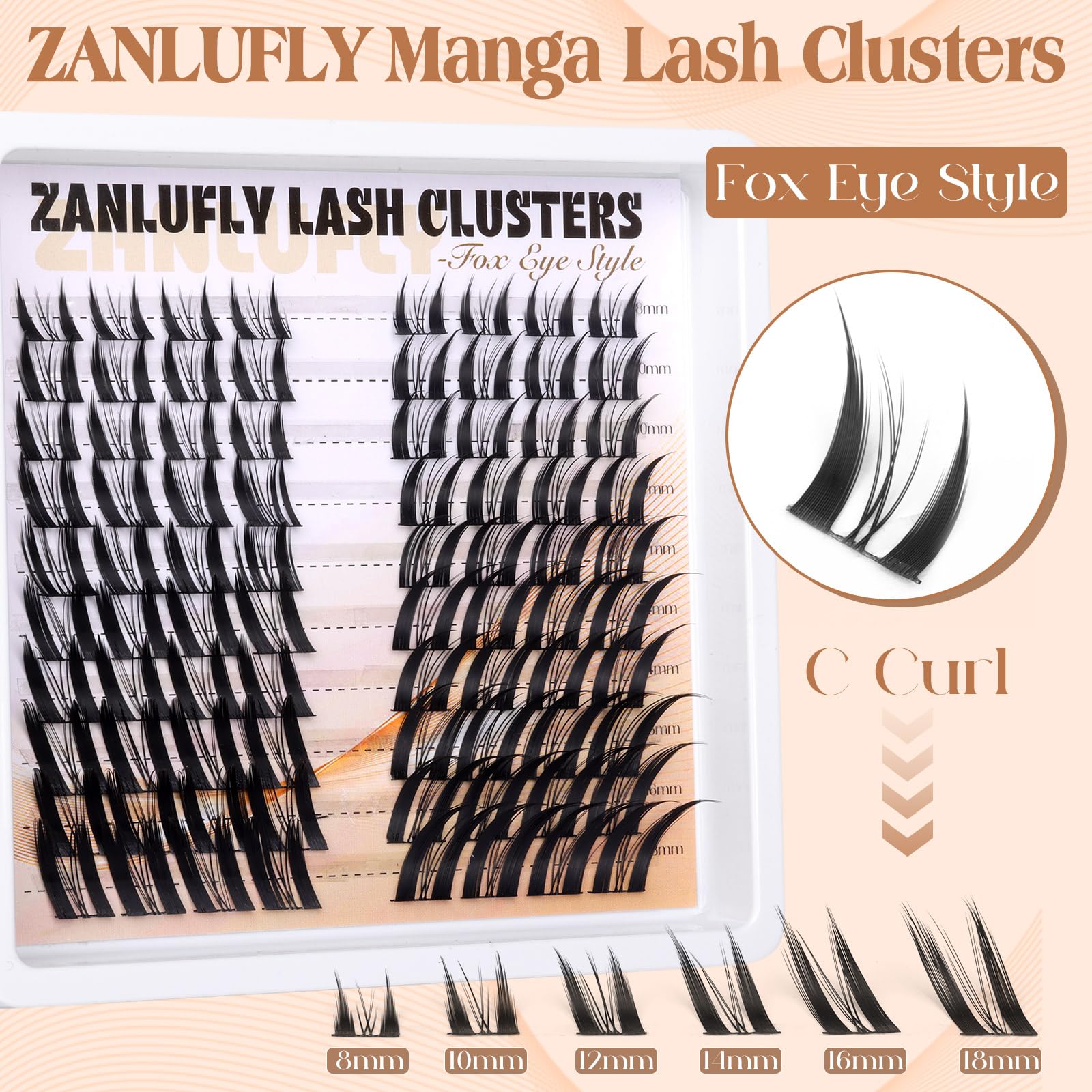 Lash Clusters Kit Fox Eye Lash Extension Kit Manga Cat Eye Individual Lashes Kit Wispy Natural Diy Eyelashes Clusters Extension