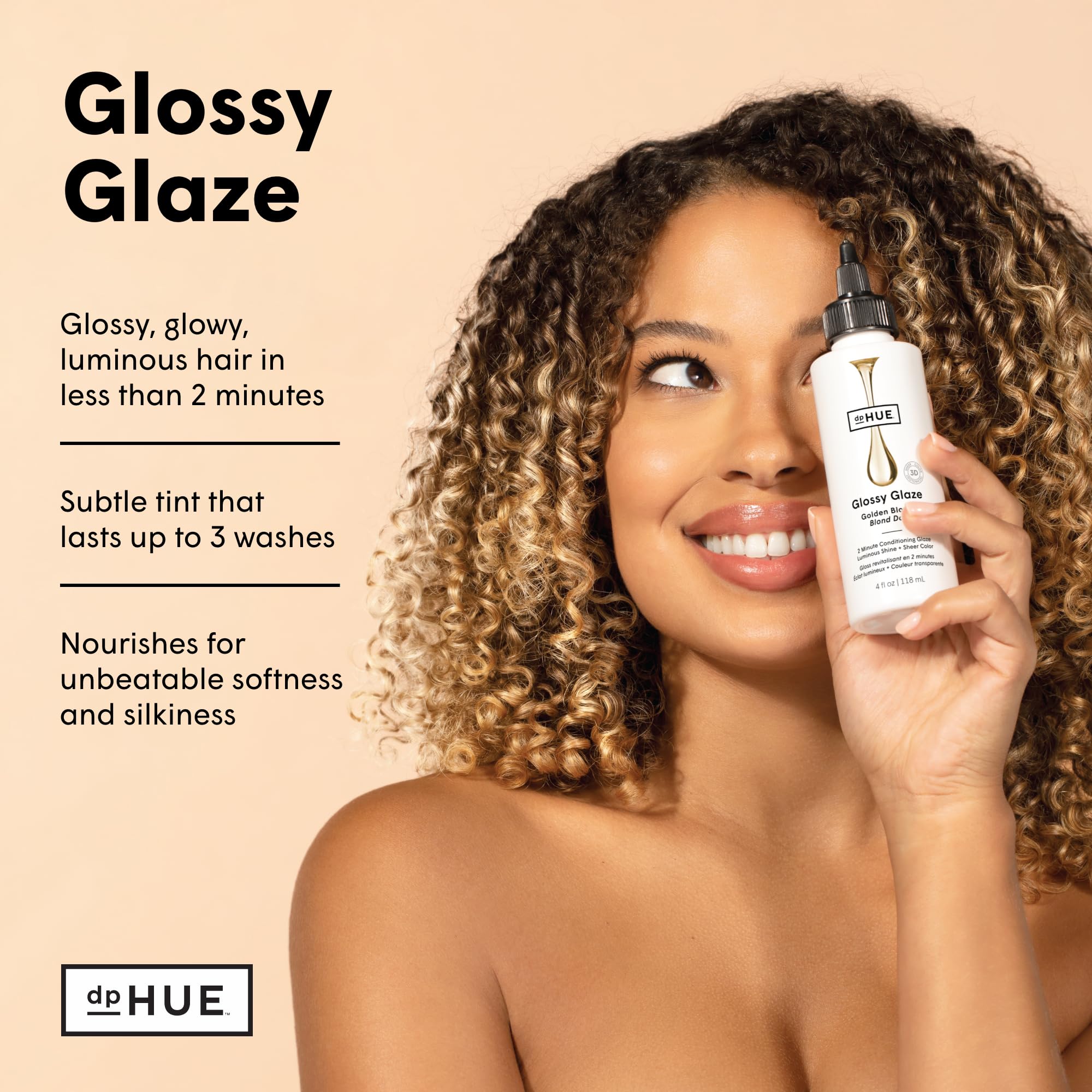 Dphue Glossy Glaze, Golden Blonde - 4 Fl Oz - In-Shower Conditioning Glaze For Luminous Shine & Sheer Color - Paraben, Sls & Sle