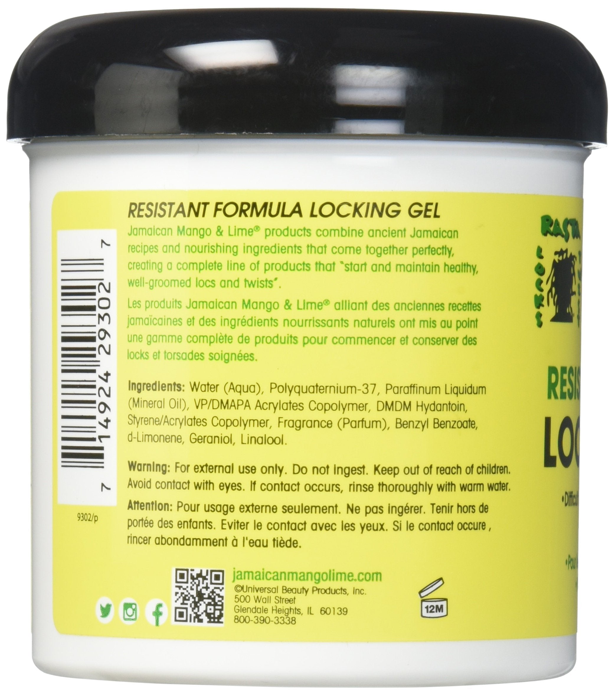 Jamaican Mango and Lime Resistant Formula Locking Hair Gel, 16 Oz