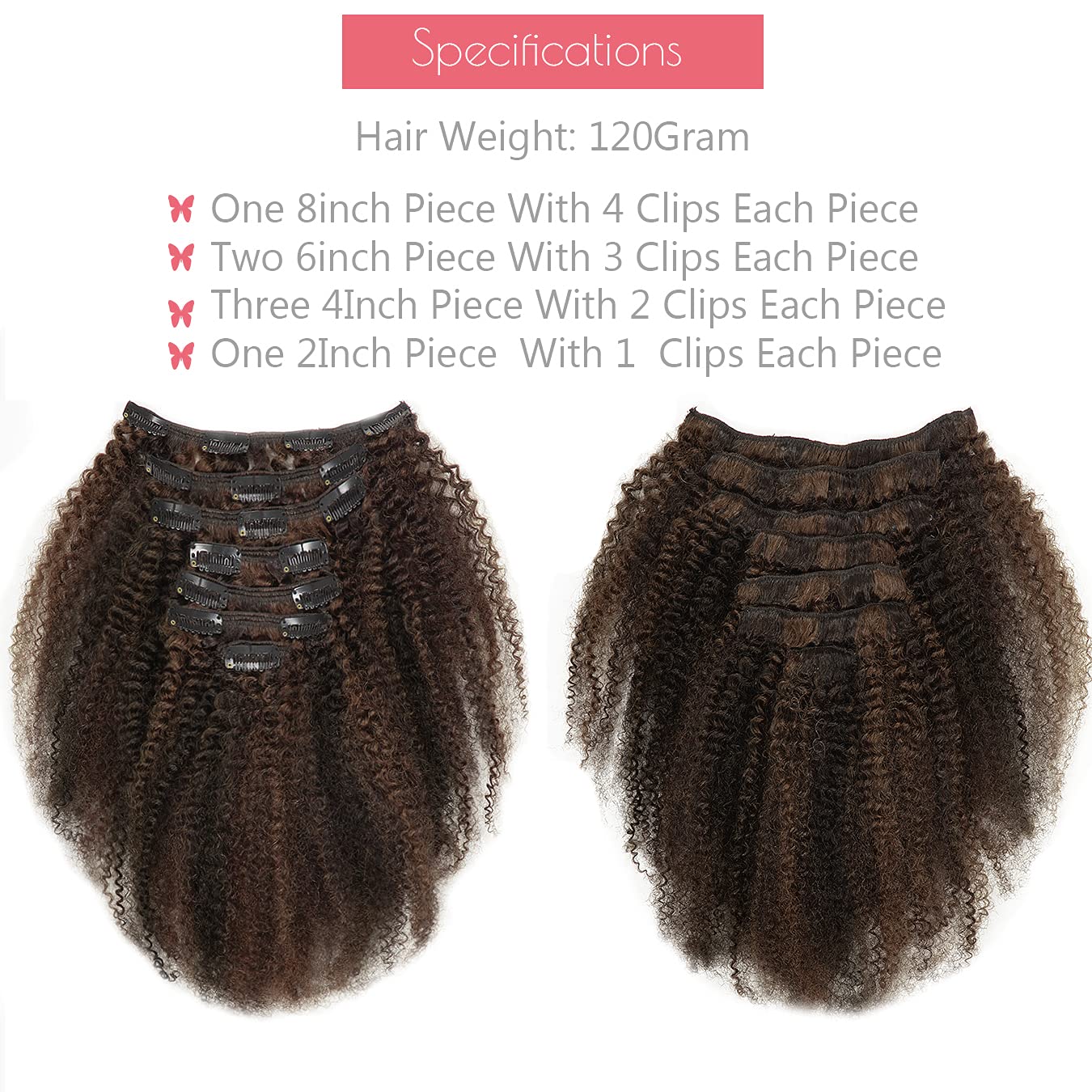 Loxxy Kinky Curly Clip In Hair Extensions For Black Women Double Weft Clip Afro Kinky Human Hair 3C 4A 4B For Black Women Piano
