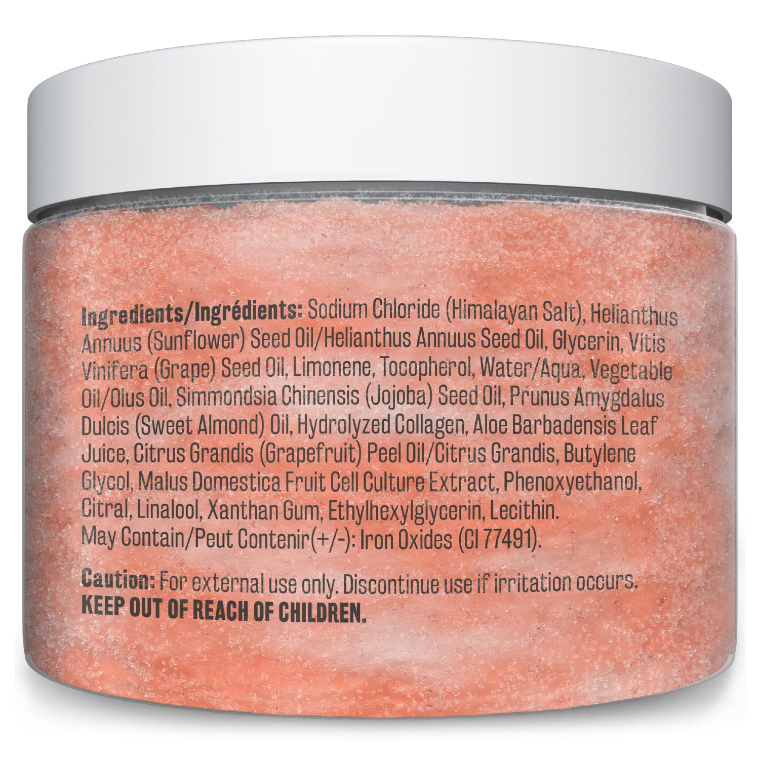 Himalayan Salt Scrub Face Foot & Body Exfoliator Infused with Collagen and Stem Cell Natural Exfoliating Salt Body Scrub for Ton