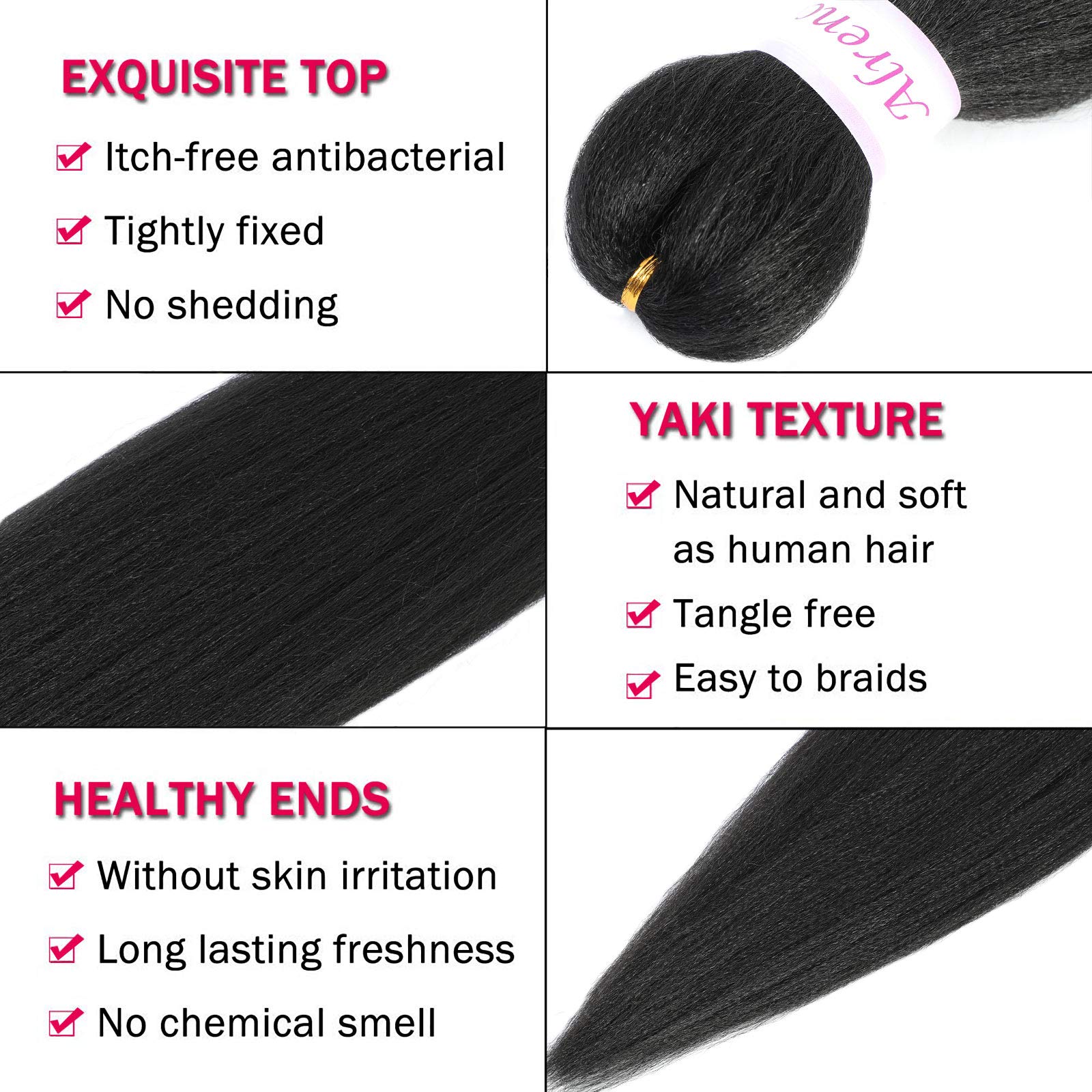 Braiding Hair 30 Inch 8 Packs Hair Extensions Professional Synthetic Braid Hair Crochet Braids, Soft Yaki Texture, Hot Water Set