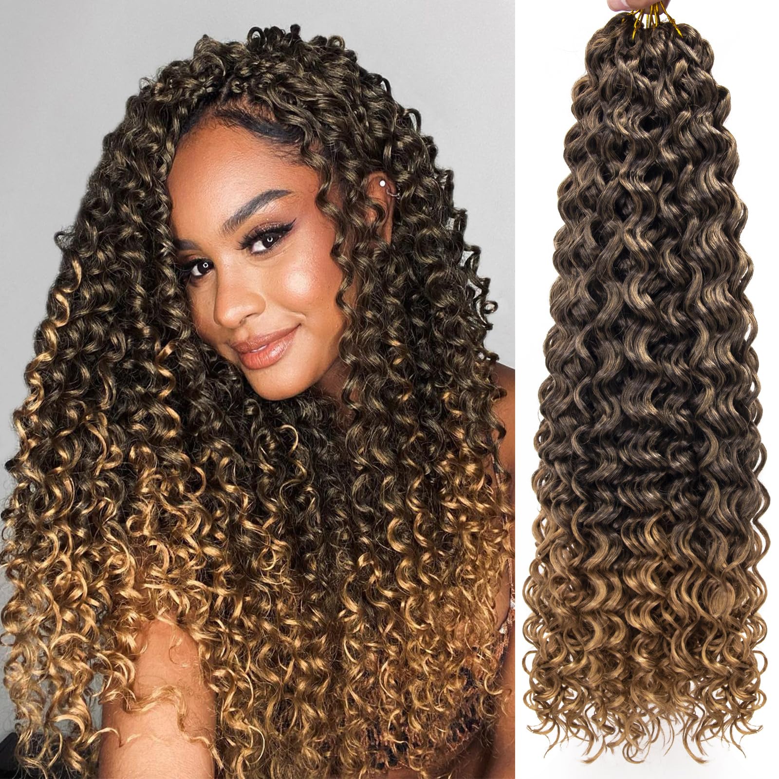 Gogo Curl Crochet Hair For Black Women Water Wave Curly Crochet Hair Wavy Human Hair Deep Wave Beach Curl Crochet Synthetic Hair